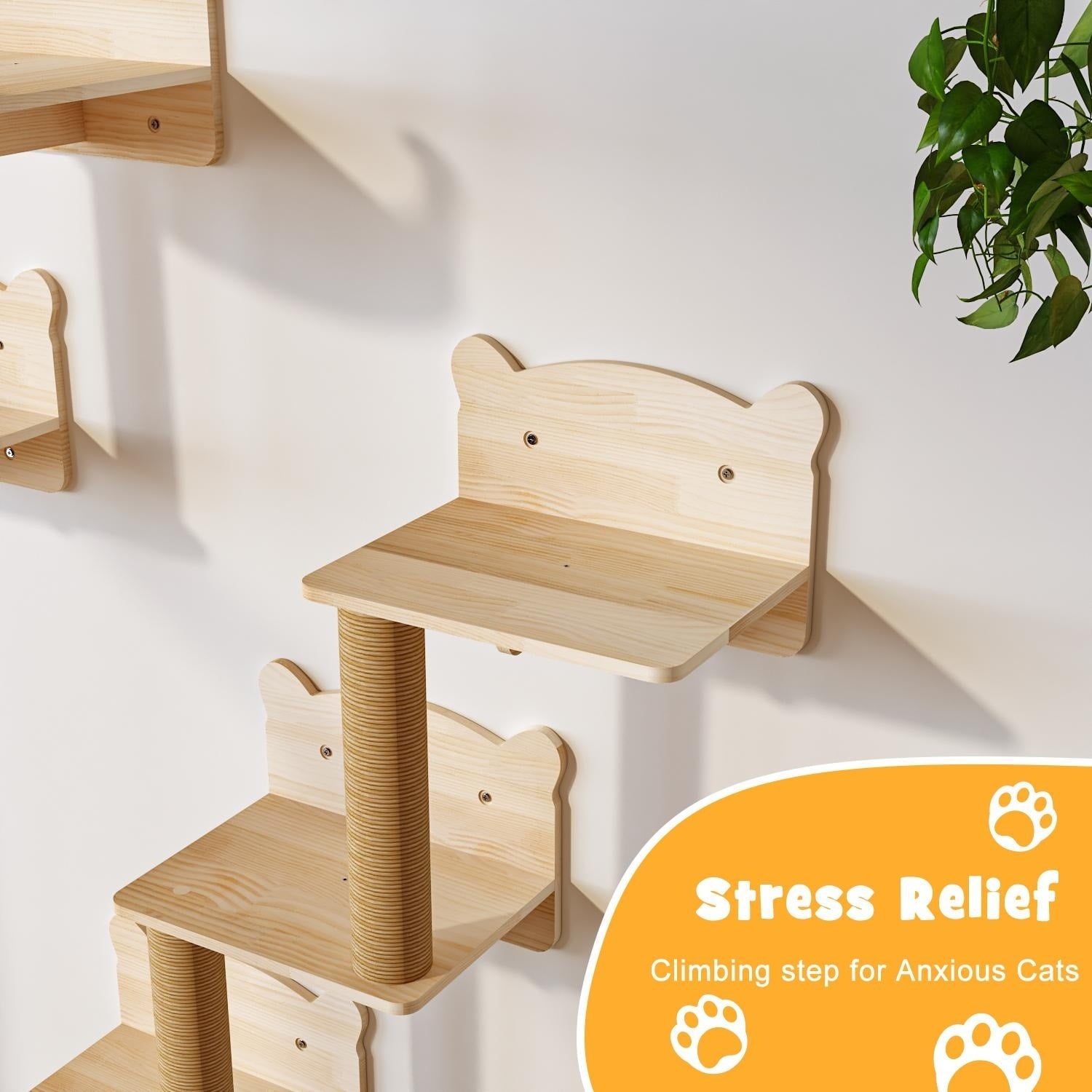 Système d'escalade mural pour chat en pin BOSSIN 9/16/18 pièces - Ensemble d'étagères murales avec lit pour chat, griffoir et tunnel