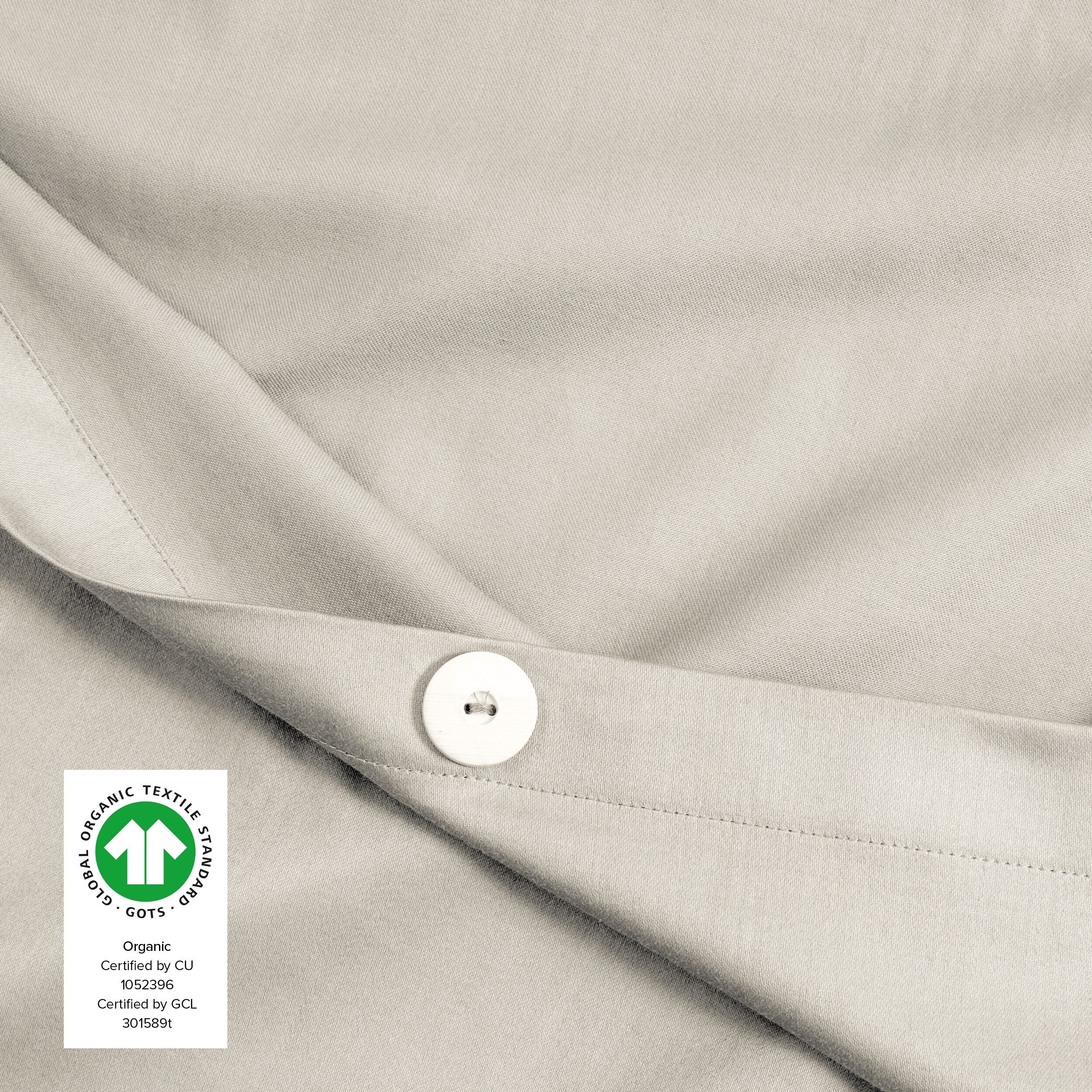 Parure de lit en coton biologique Bare Home - Tissage satin lisse