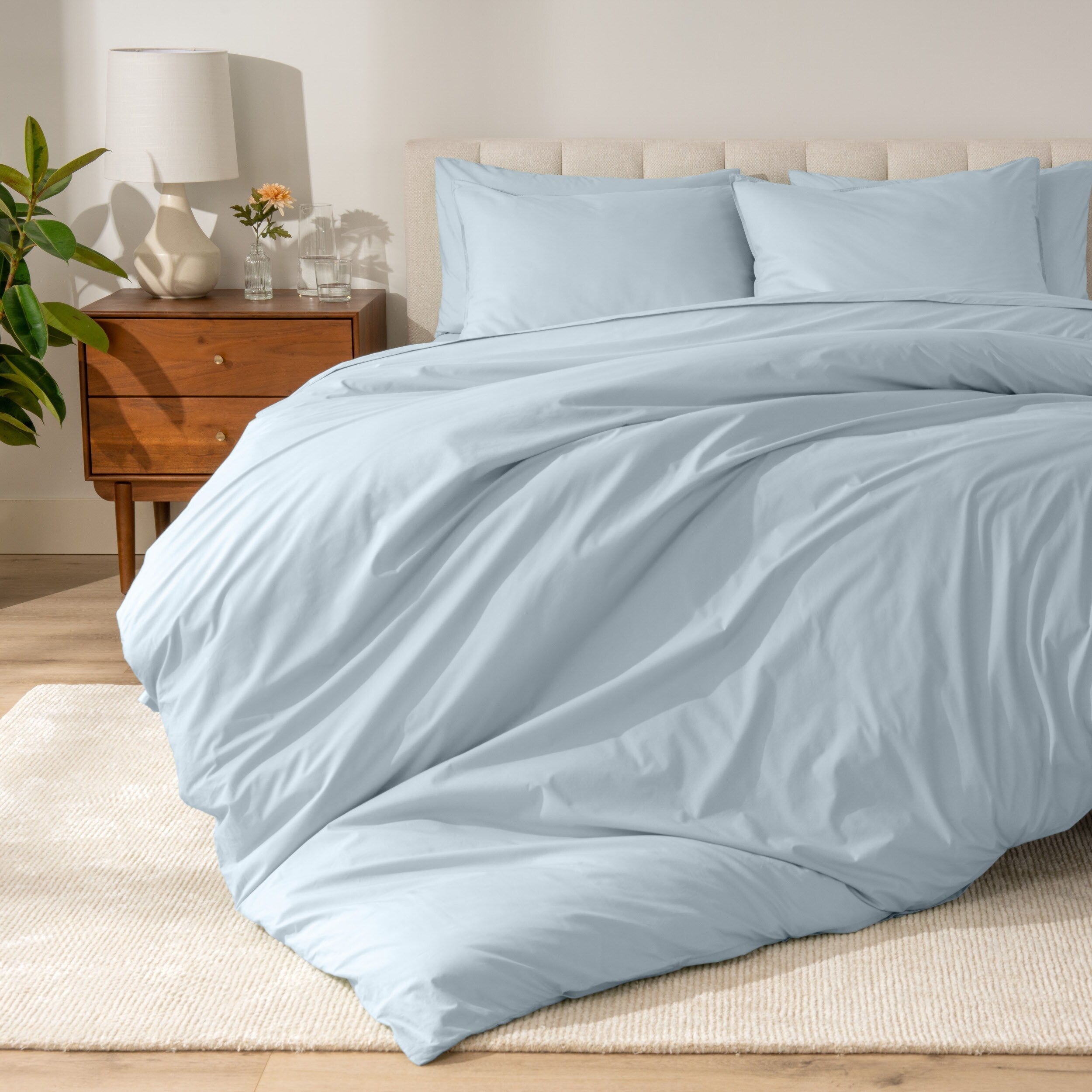 Parure de couette en percale de coton biologique Bare Home