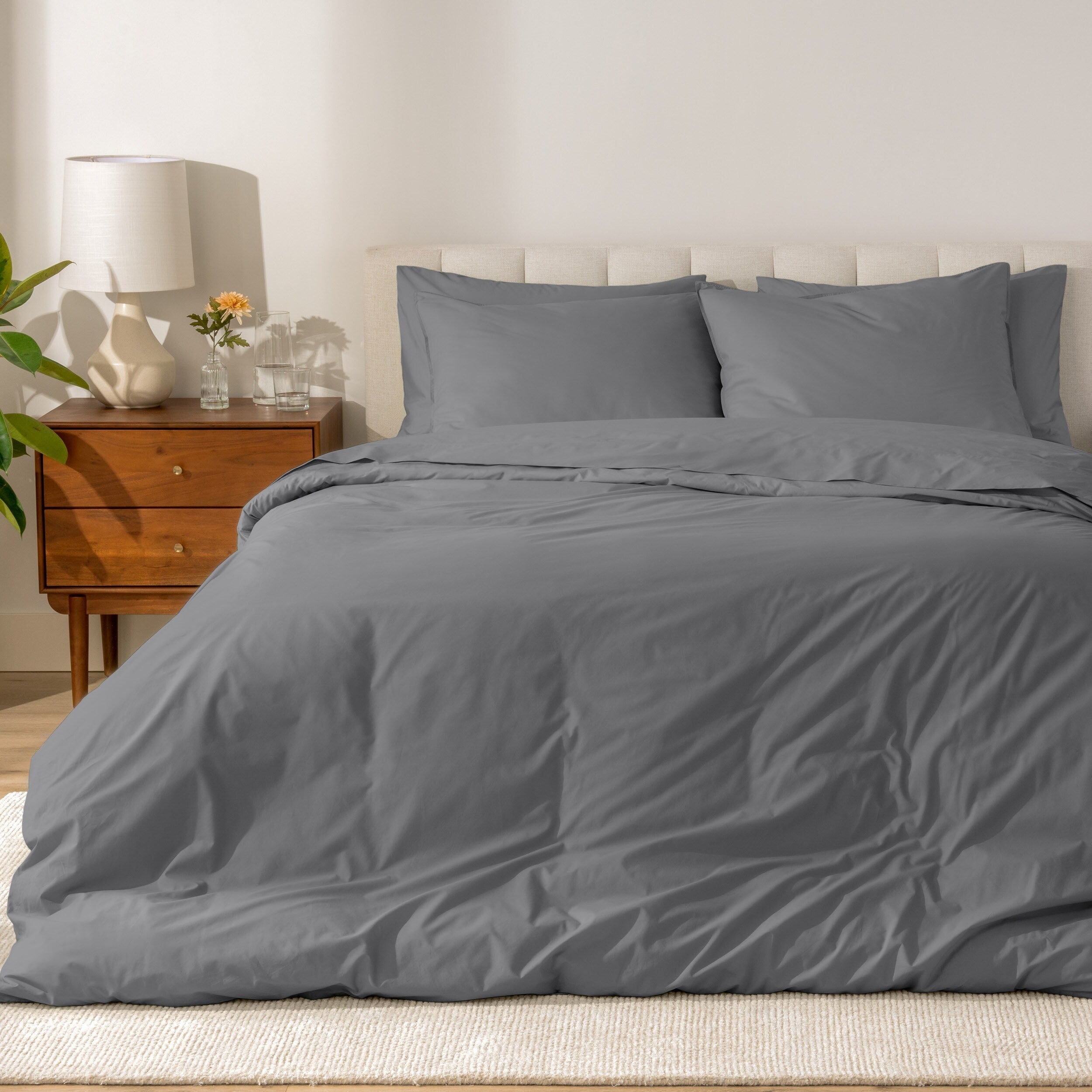 Parure de couette en percale de coton biologique Bare Home
