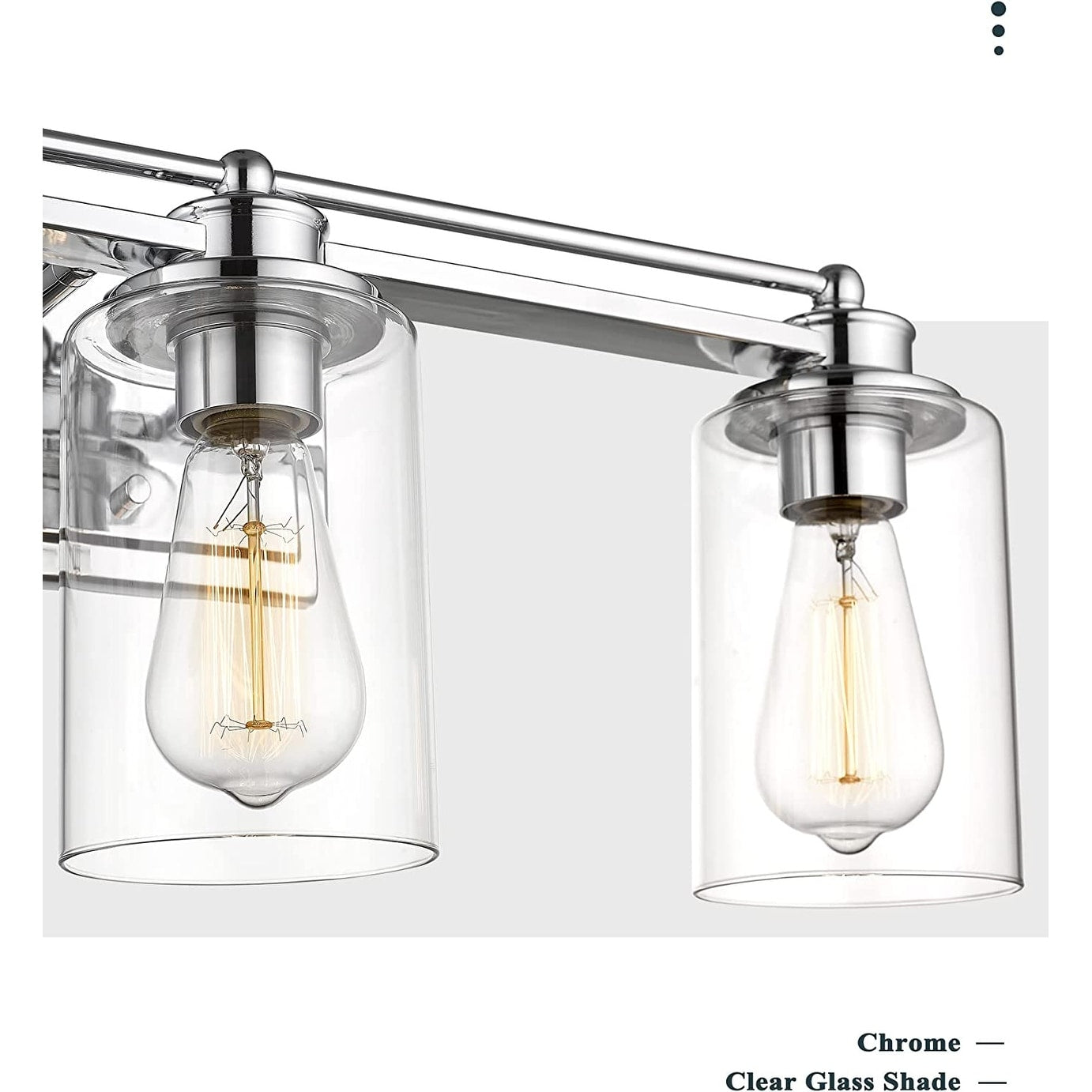 Applique murale sur miroir avec abat-jour en verre transparent