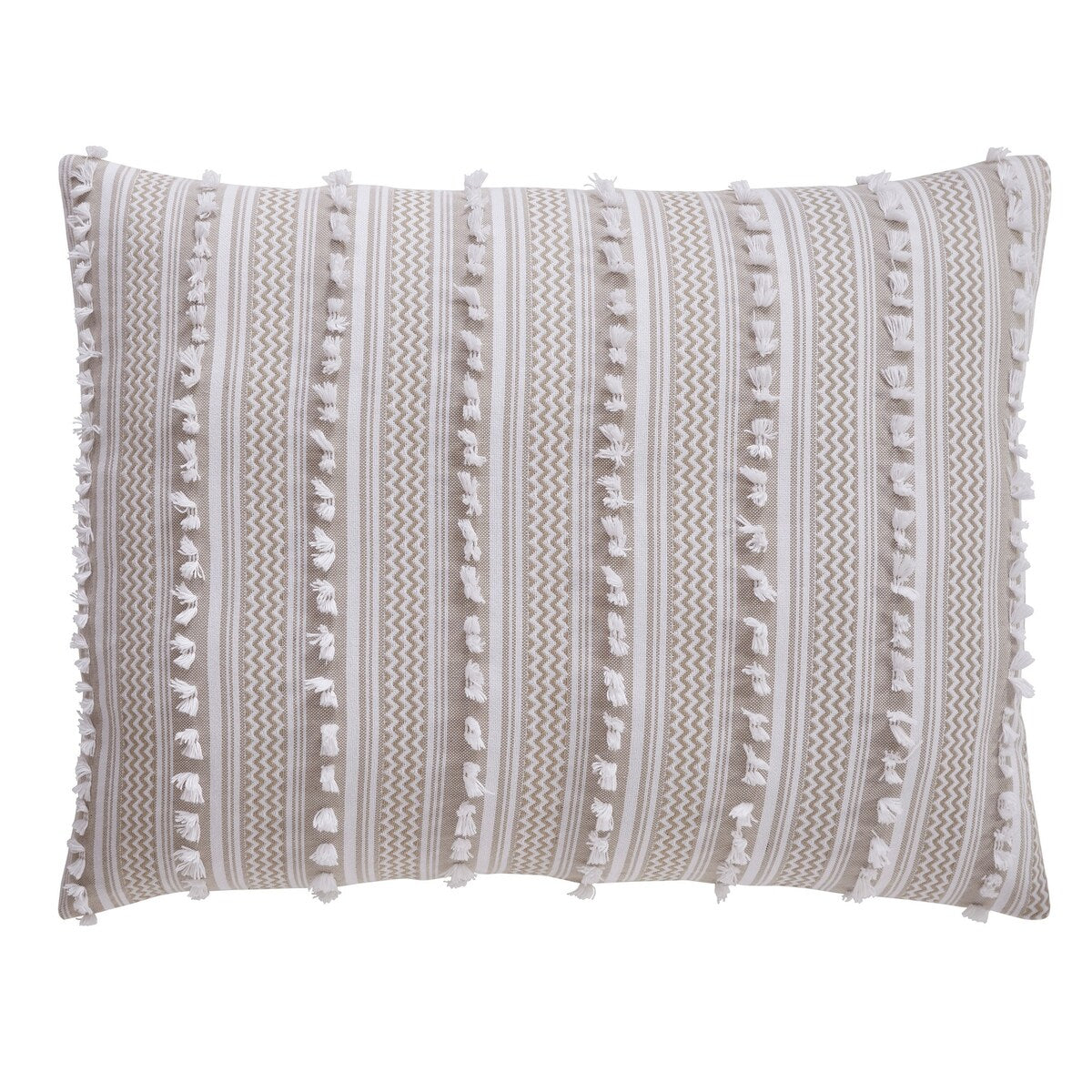 Parure de couette Angelique Better Trends 100 % coton touffeté doux en peluche chenille élégante à rayures lavable en machine et sèche-linge