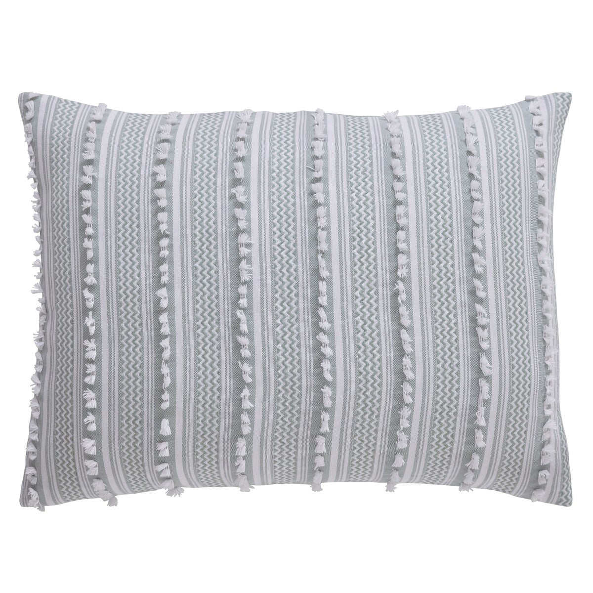Parure de couette Angelique Better Trends 100 % coton touffeté doux en peluche chenille élégante à rayures lavable en machine et sèche-linge
