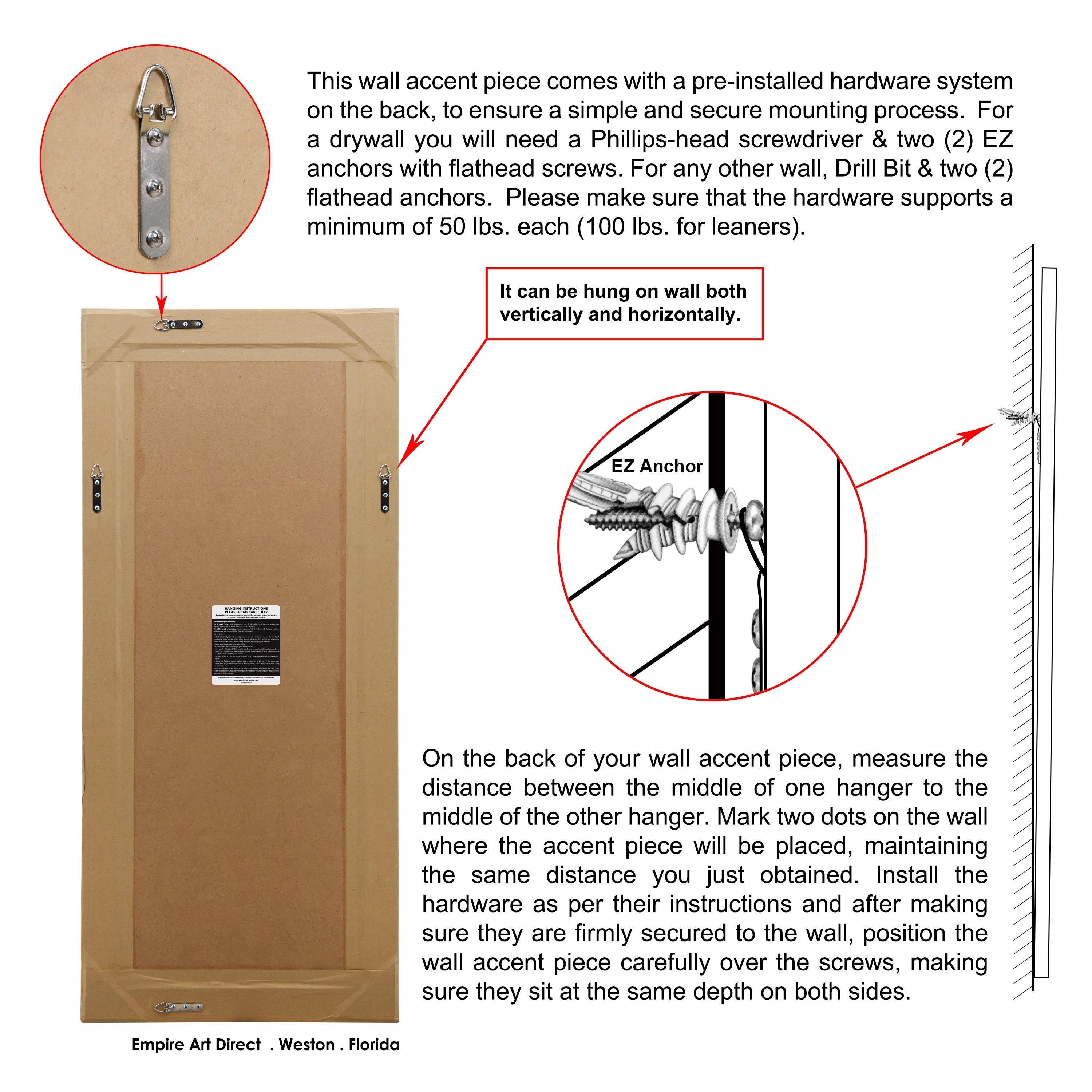 Miroir mural rectangulaire biseauté transparent HD pour salle de bain, coiffeuse et chambre à coucher, 3 tailles
