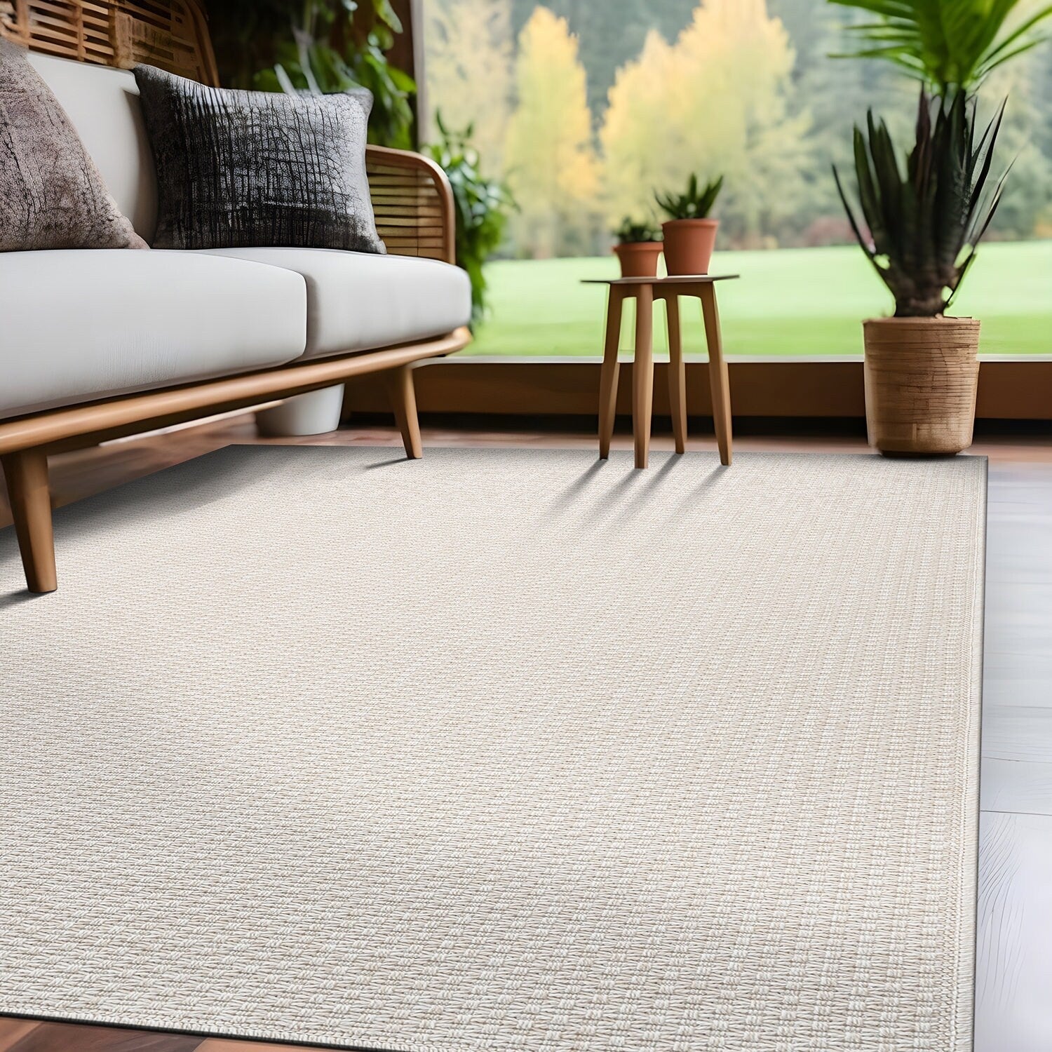 Tapis Beverly Rug en jute facile à nettoyer et ne perd pas ses poils