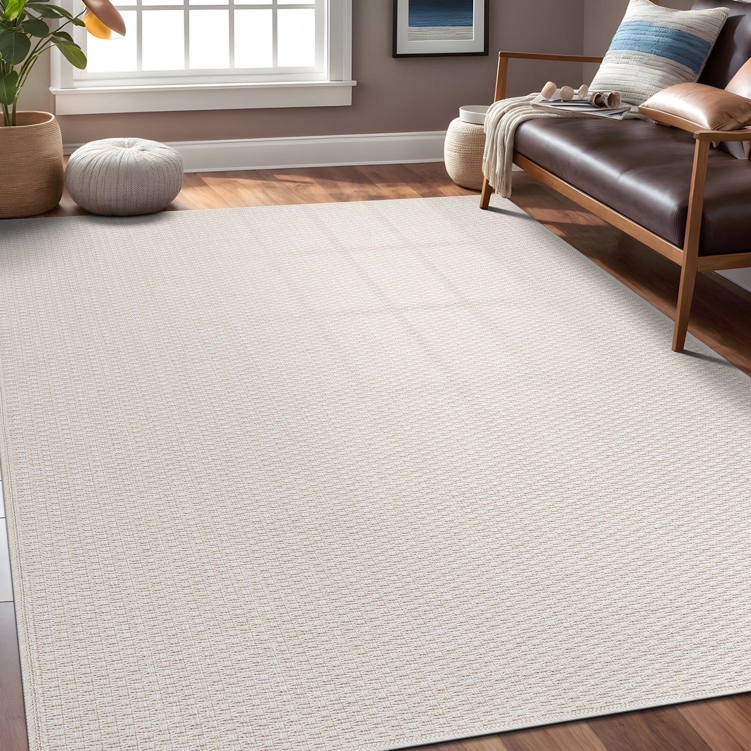 Tapis Beverly Rug en jute facile à nettoyer et ne perd pas ses poils