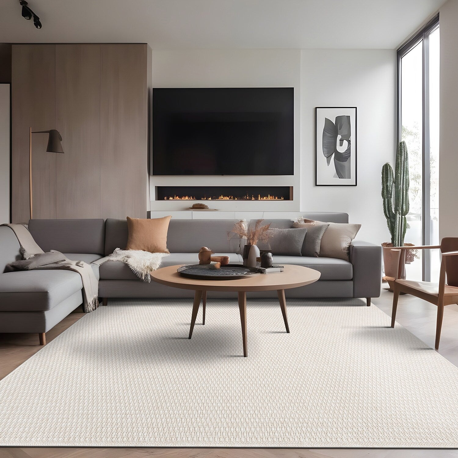 Tapis Beverly Rug en jute facile à nettoyer et ne perd pas ses poils