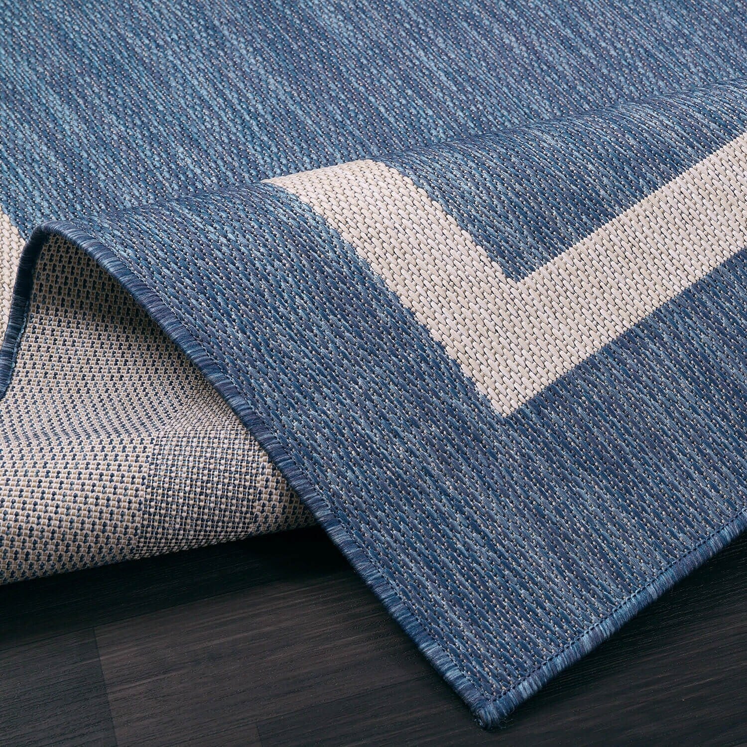 Tapis d'intérieur/extérieur moderne à bordures Beverly Rug, moquette d'extérieur pour patio, terrasse, porche