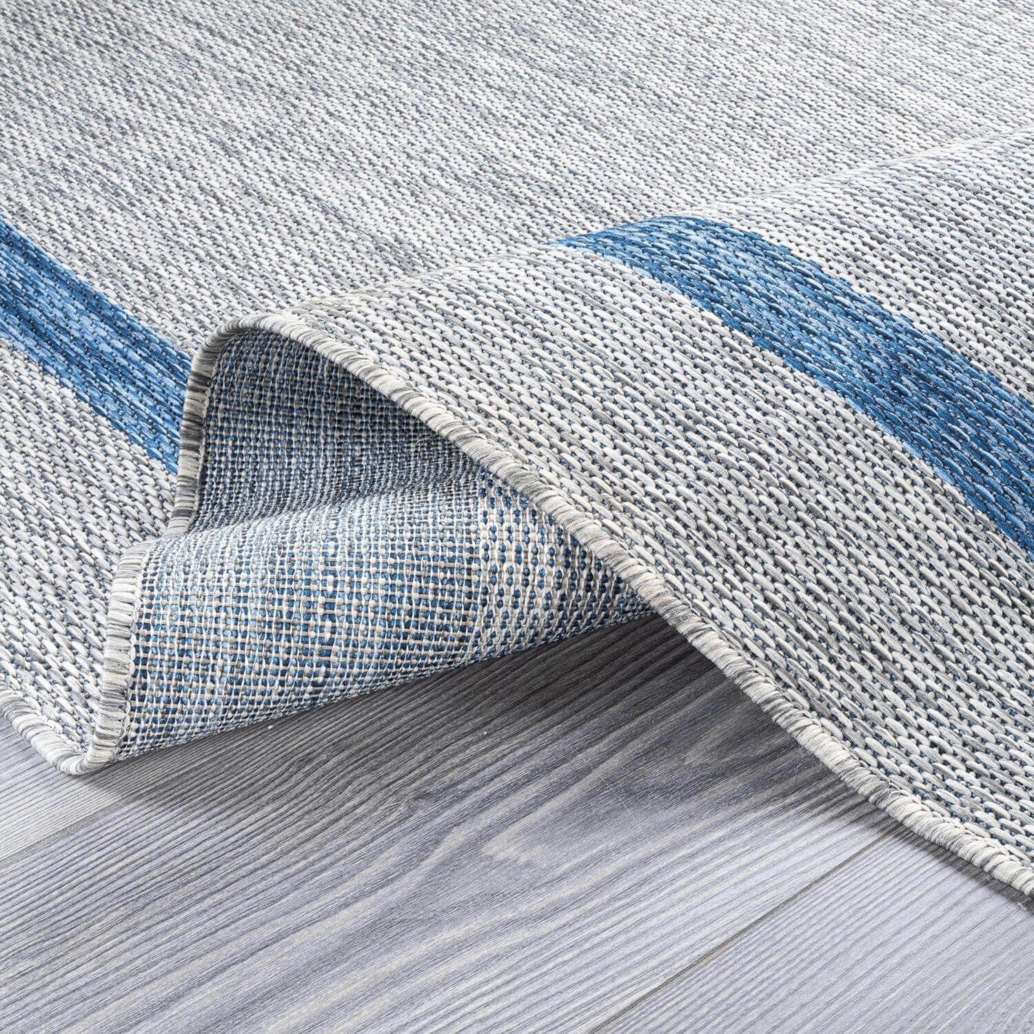 Tapis d'intérieur/extérieur moderne à bordures Beverly Rug, moquette d'extérieur pour patio, terrasse, porche