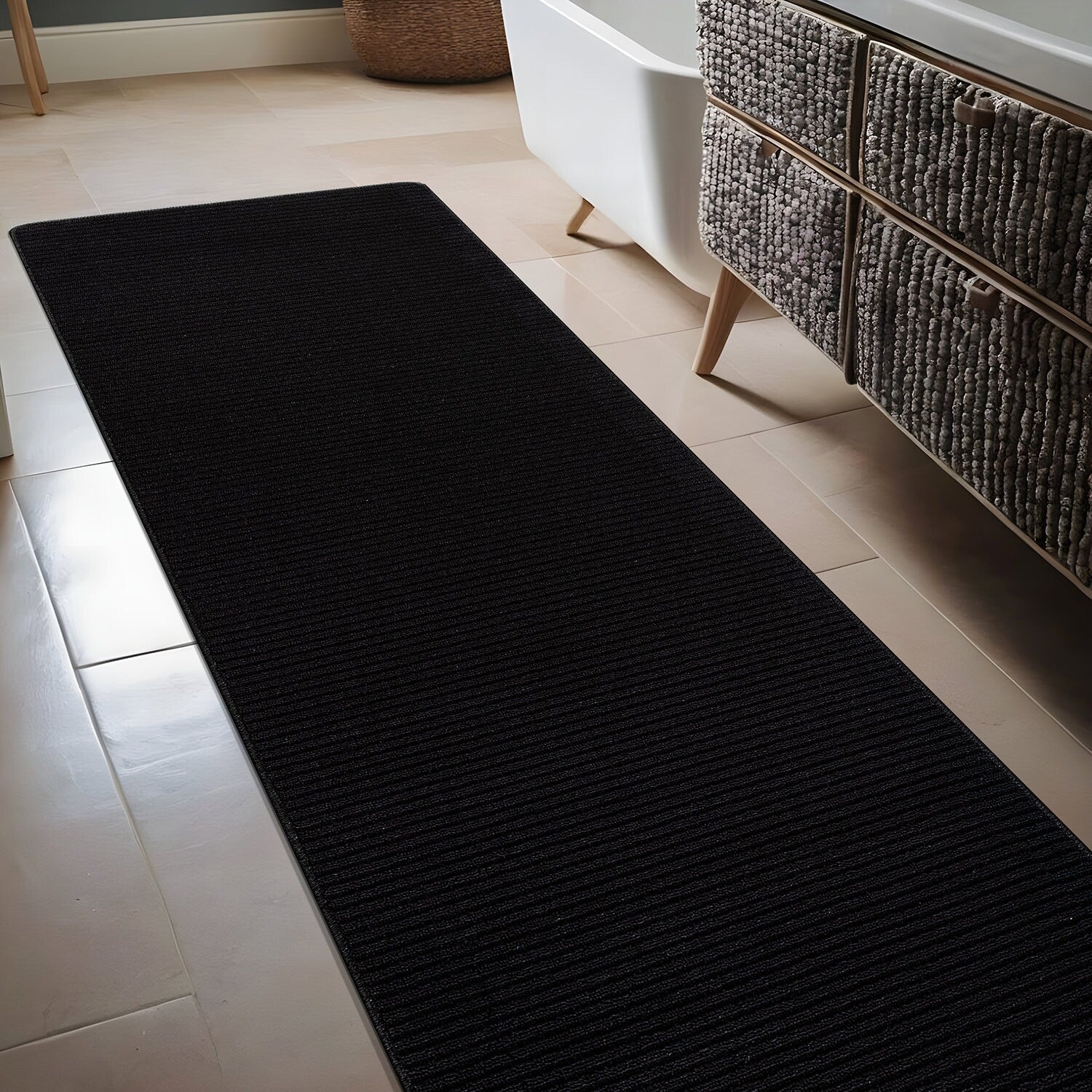 Tapis d'intérieur lavable et antidérapant Beverly Rug, couleur unie