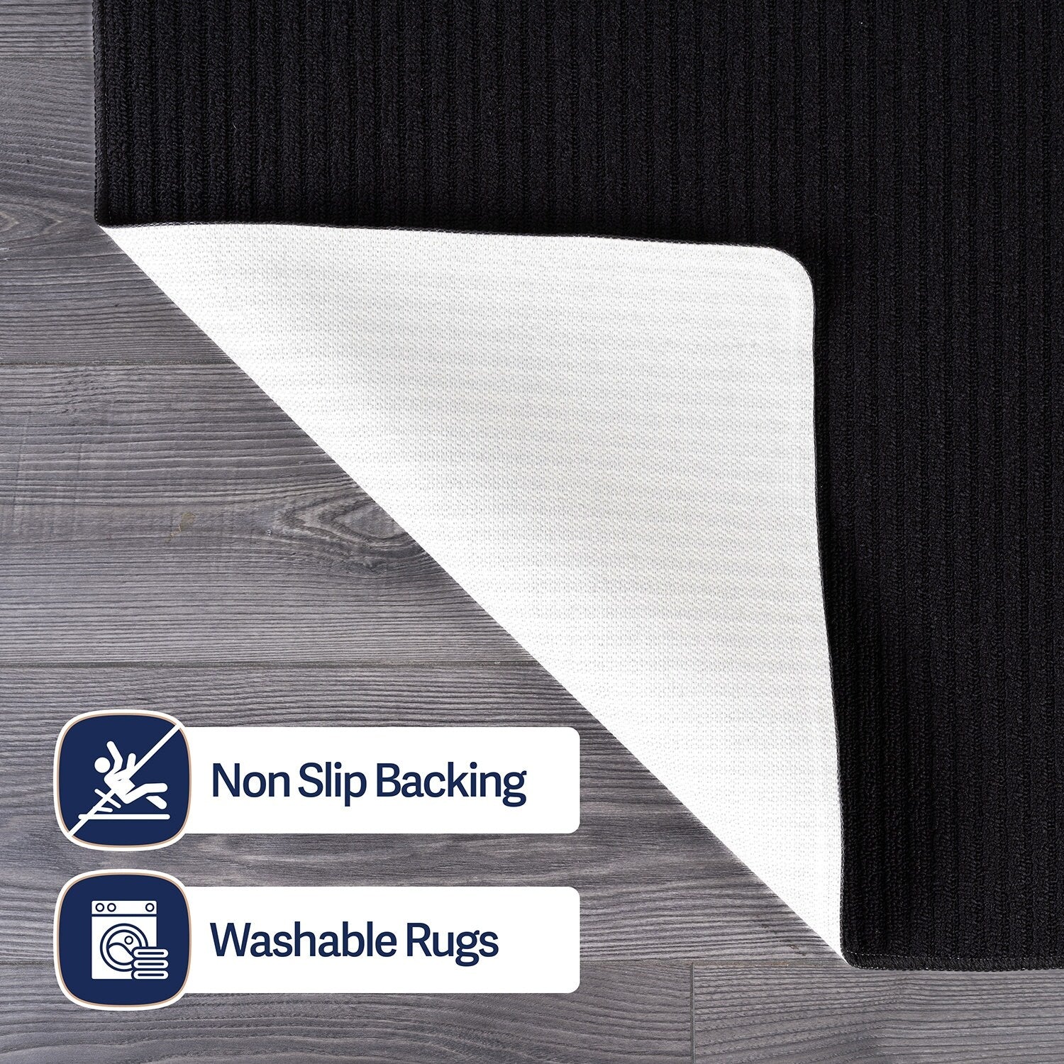 Tapis d'intérieur lavable et antidérapant Beverly Rug, couleur unie