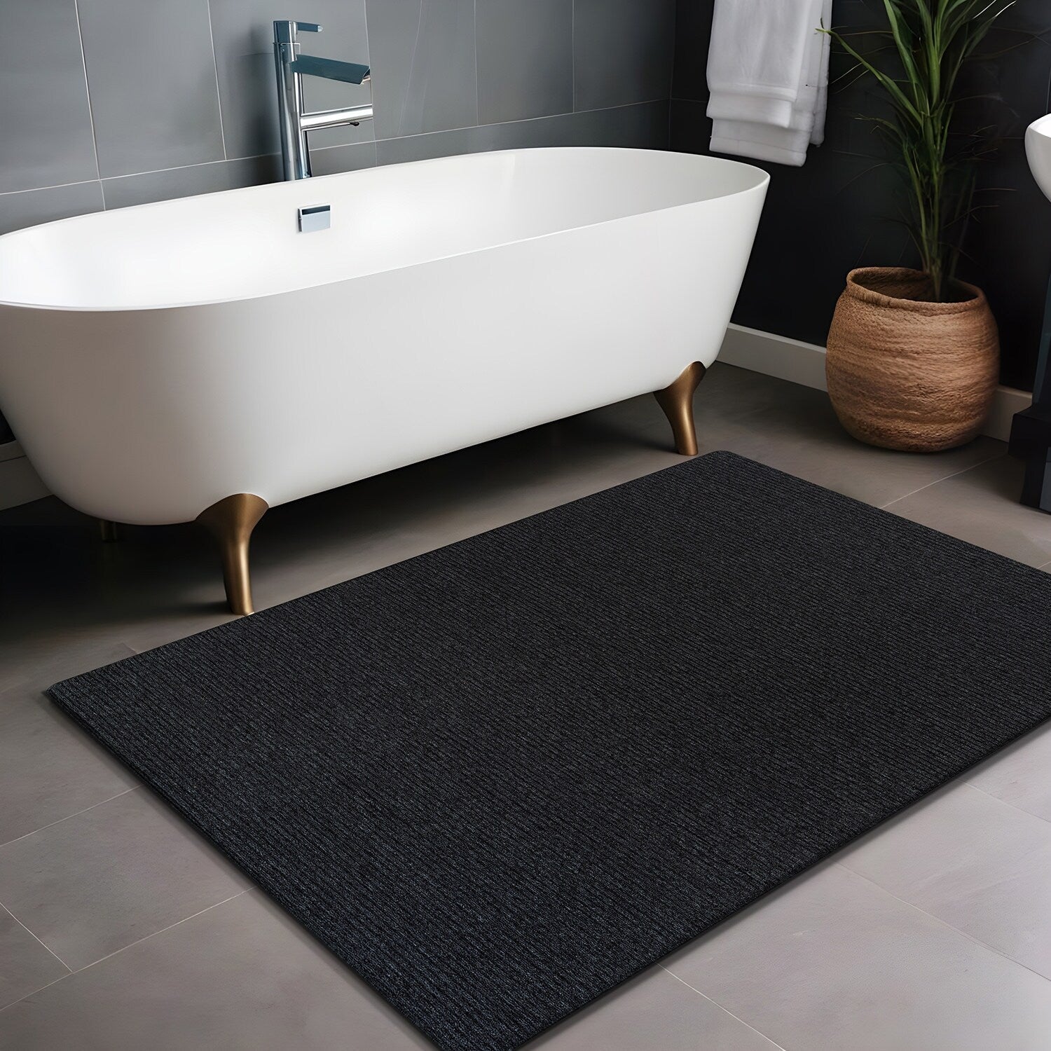 Tapis d'intérieur lavable et antidérapant Beverly Rug, couleur unie