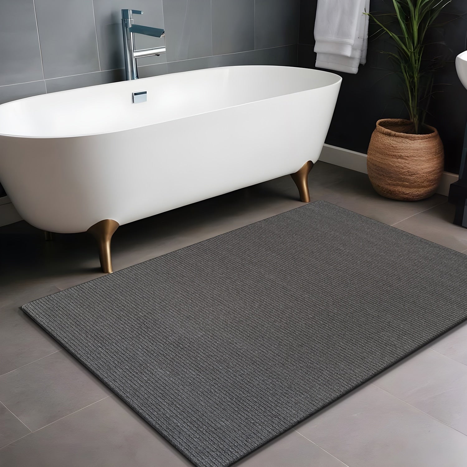 Tapis d'intérieur lavable et antidérapant Beverly Rug, couleur unie