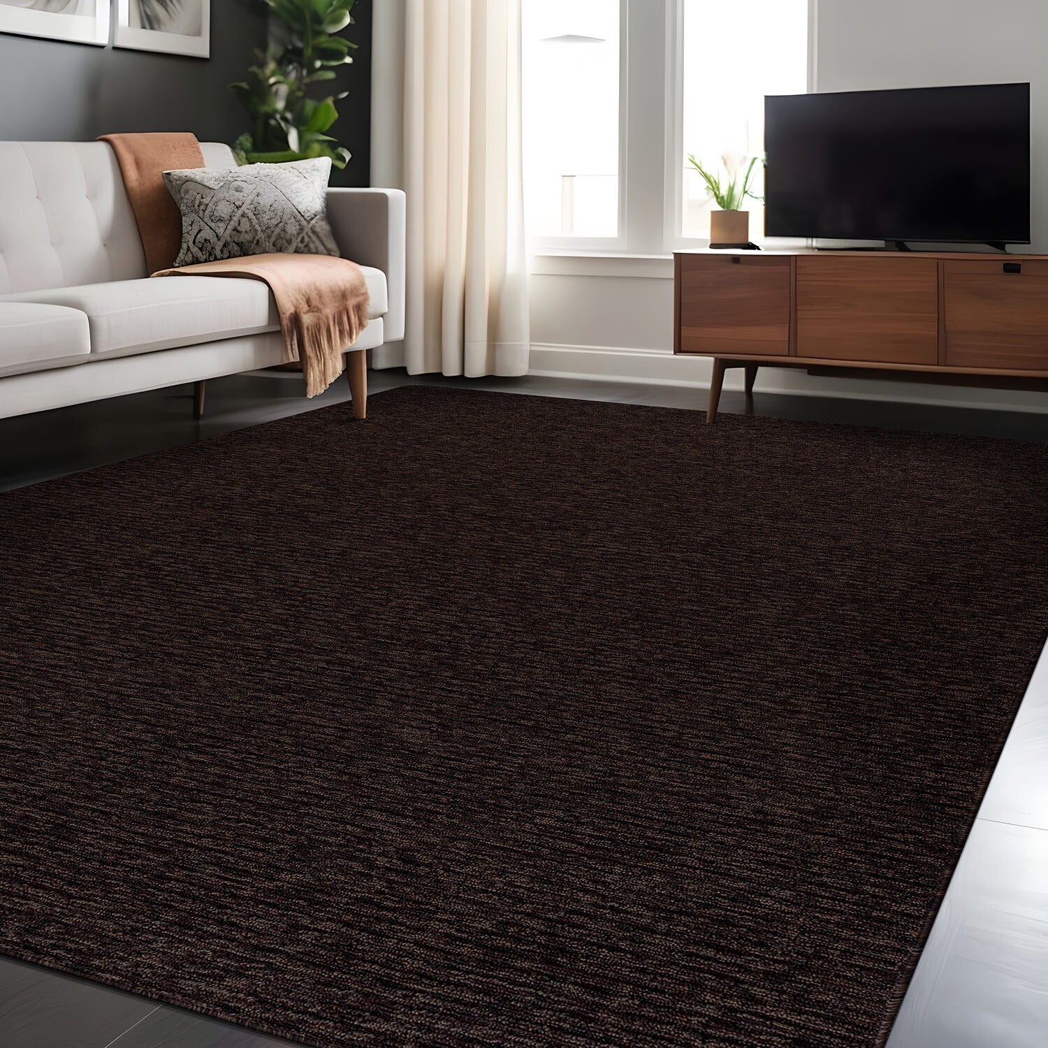 Tapis d'intérieur lavable et antidérapant Beverly Rug, couleur unie