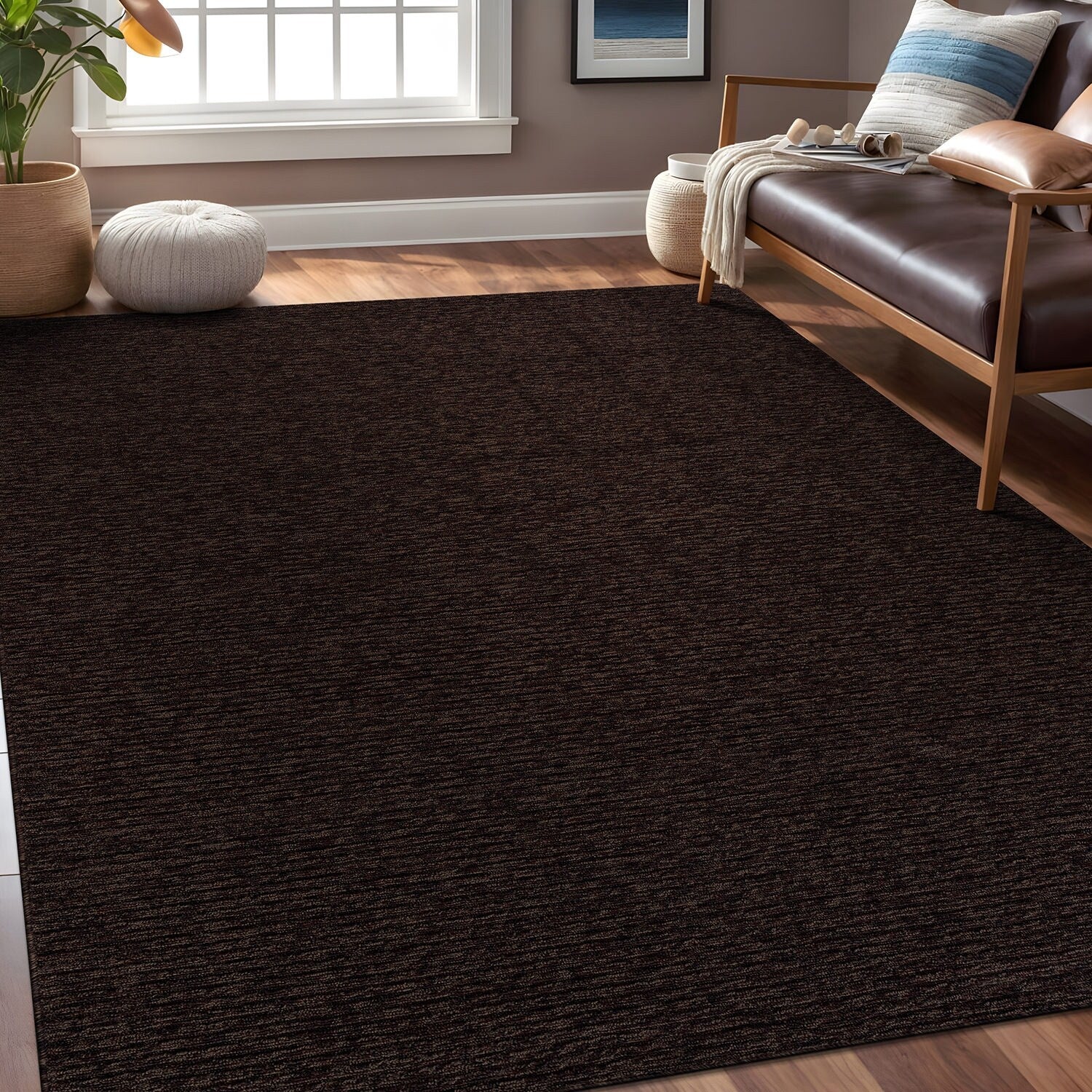 Tapis d'intérieur lavable et antidérapant Beverly Rug, couleur unie