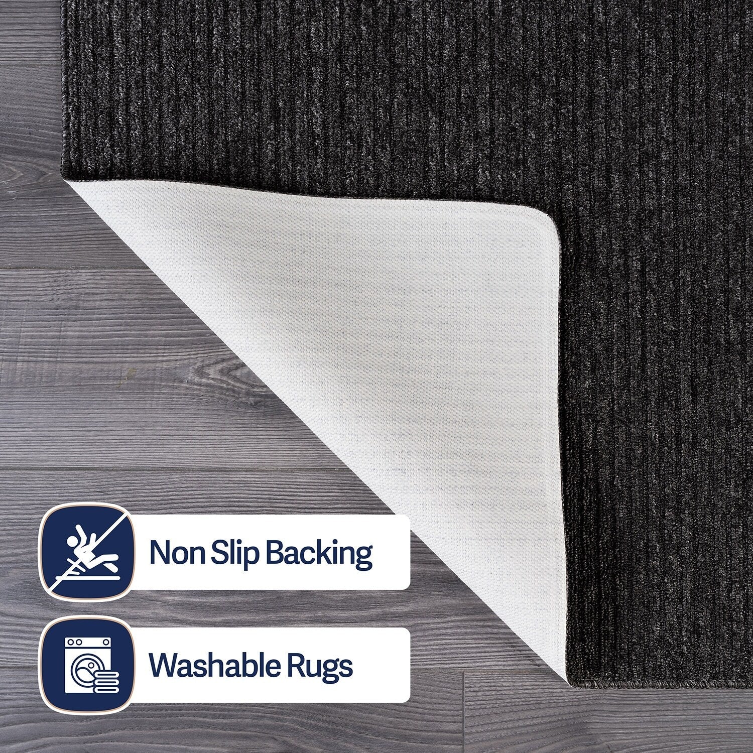 Tapis d'intérieur lavable et antidérapant Beverly Rug, couleur unie