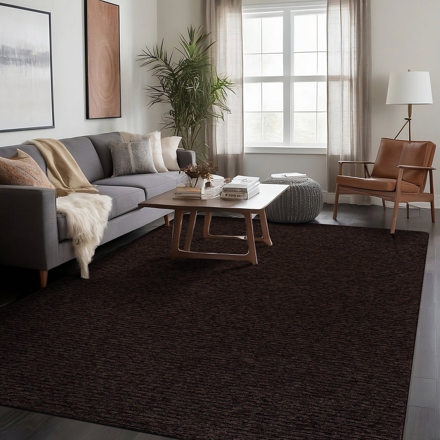 Tapis d'intérieur lavable et antidérapant Beverly Rug, couleur unie