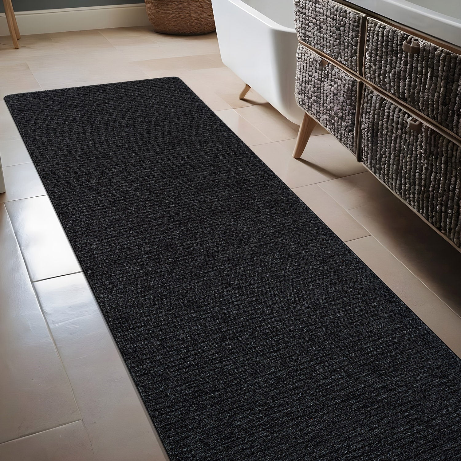 Tapis d'intérieur lavable et antidérapant Beverly Rug, couleur unie