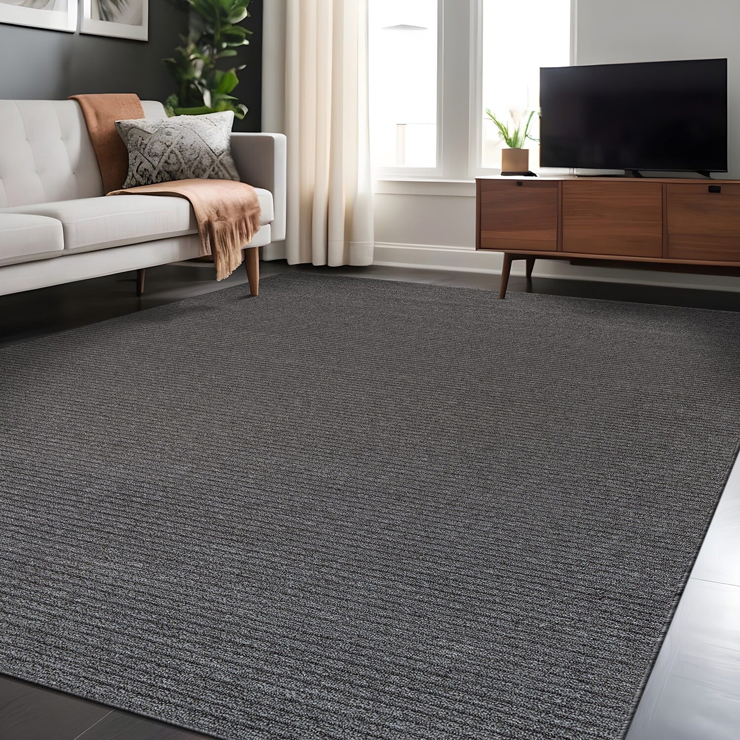 Tapis d'intérieur lavable et antidérapant Beverly Rug, couleur unie