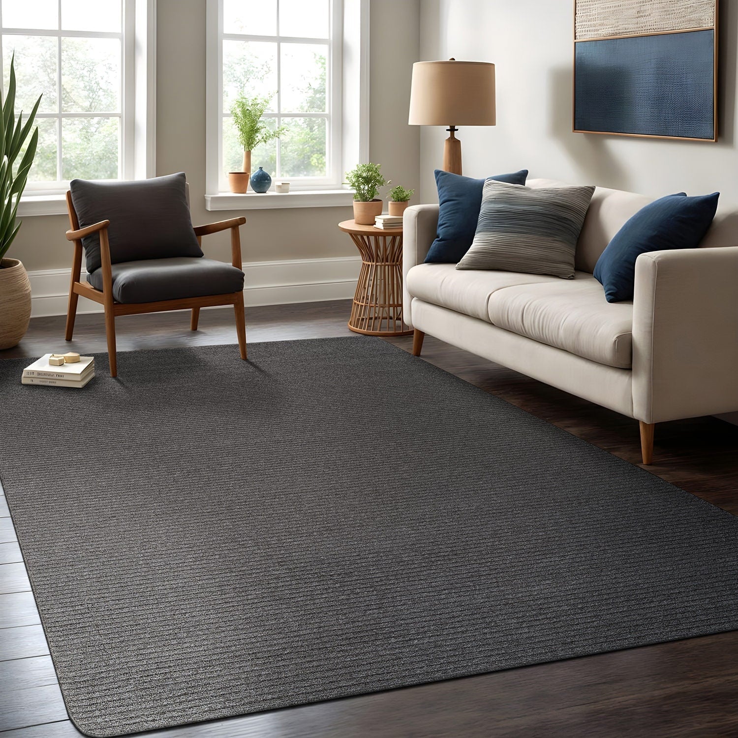Tapis d'intérieur lavable et antidérapant Beverly Rug, couleur unie