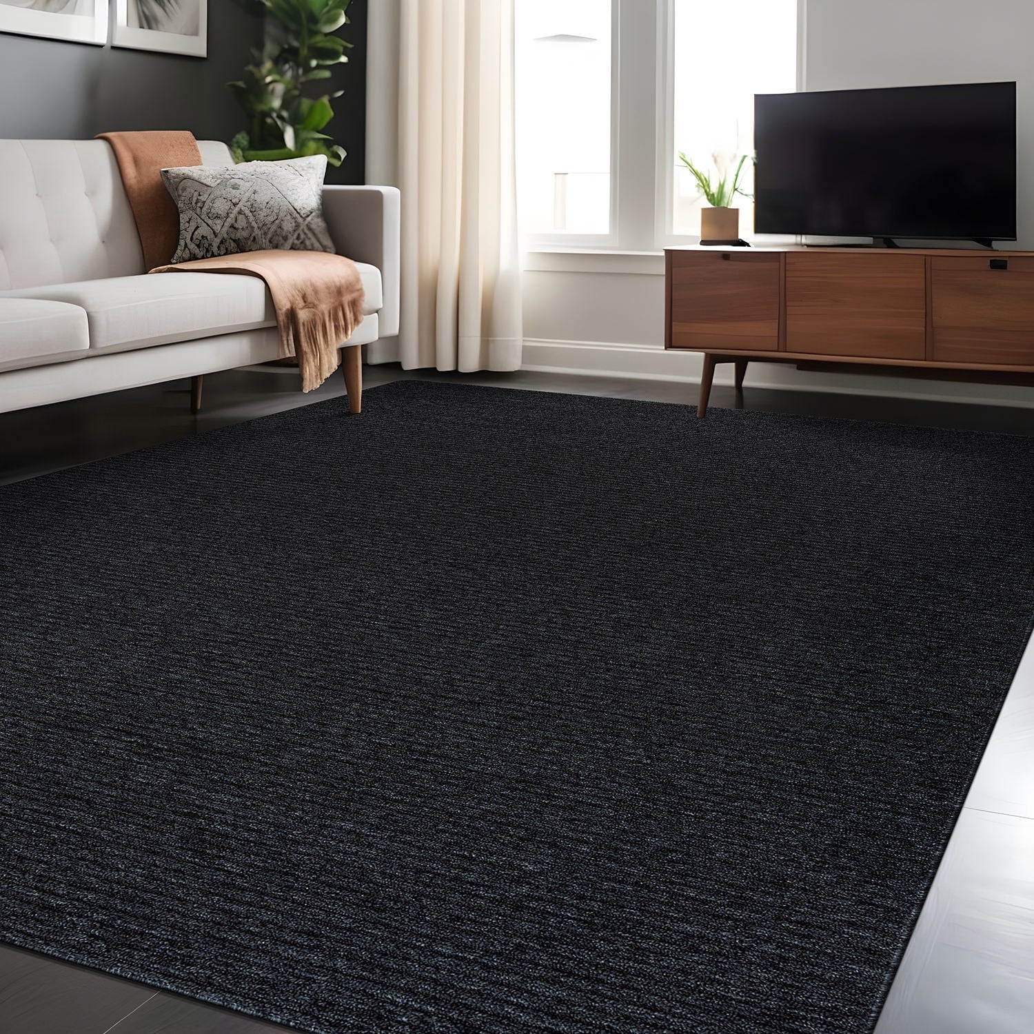 Tapis d'intérieur lavable et antidérapant Beverly Rug, couleur unie