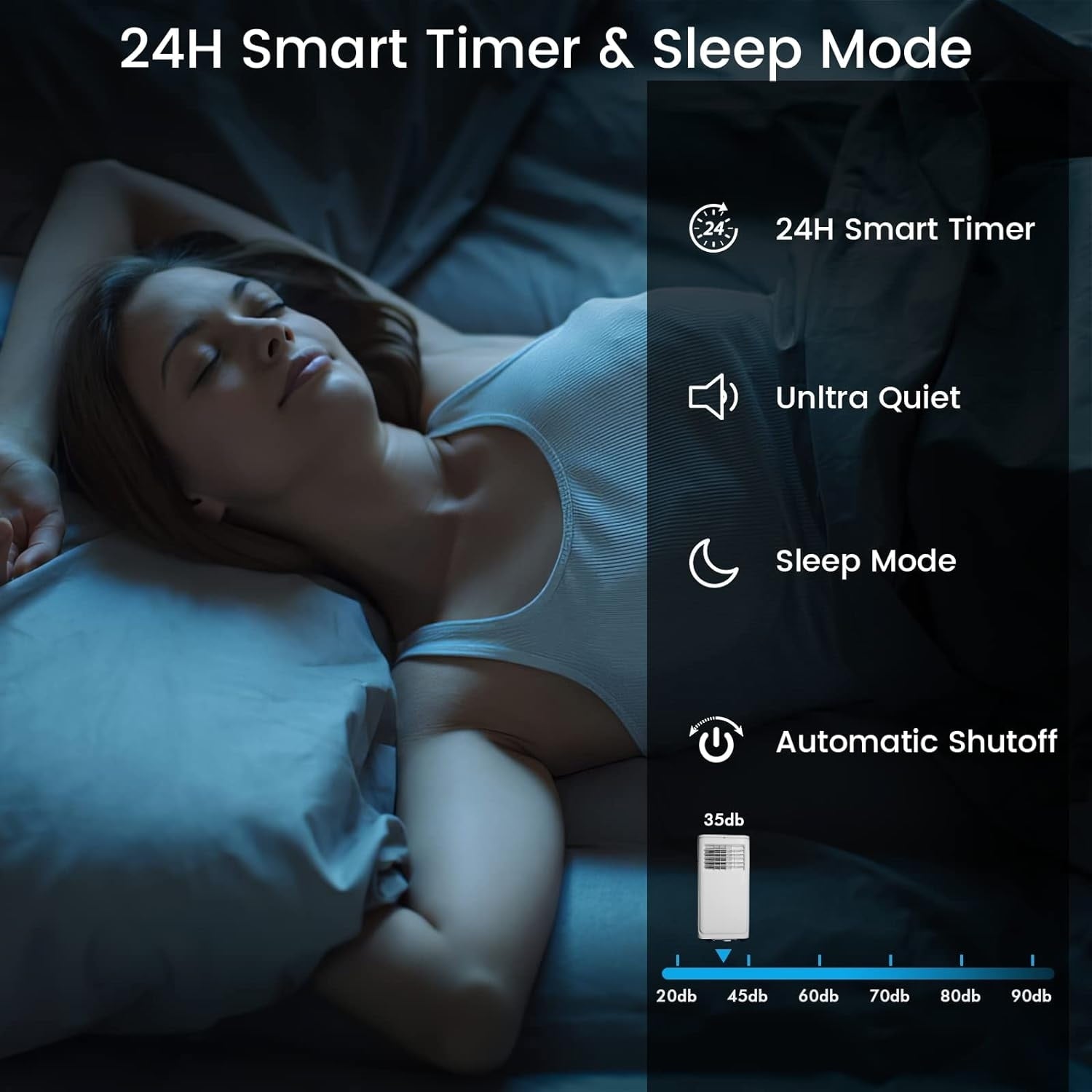 Climatiseurs portables Bossin 8 000 BTU (Ashrae), 5 000 BTU (SACC) 3 en 1 avec télécommande, refroidisseur d'air portable pour pièce silencieuse - 880 V