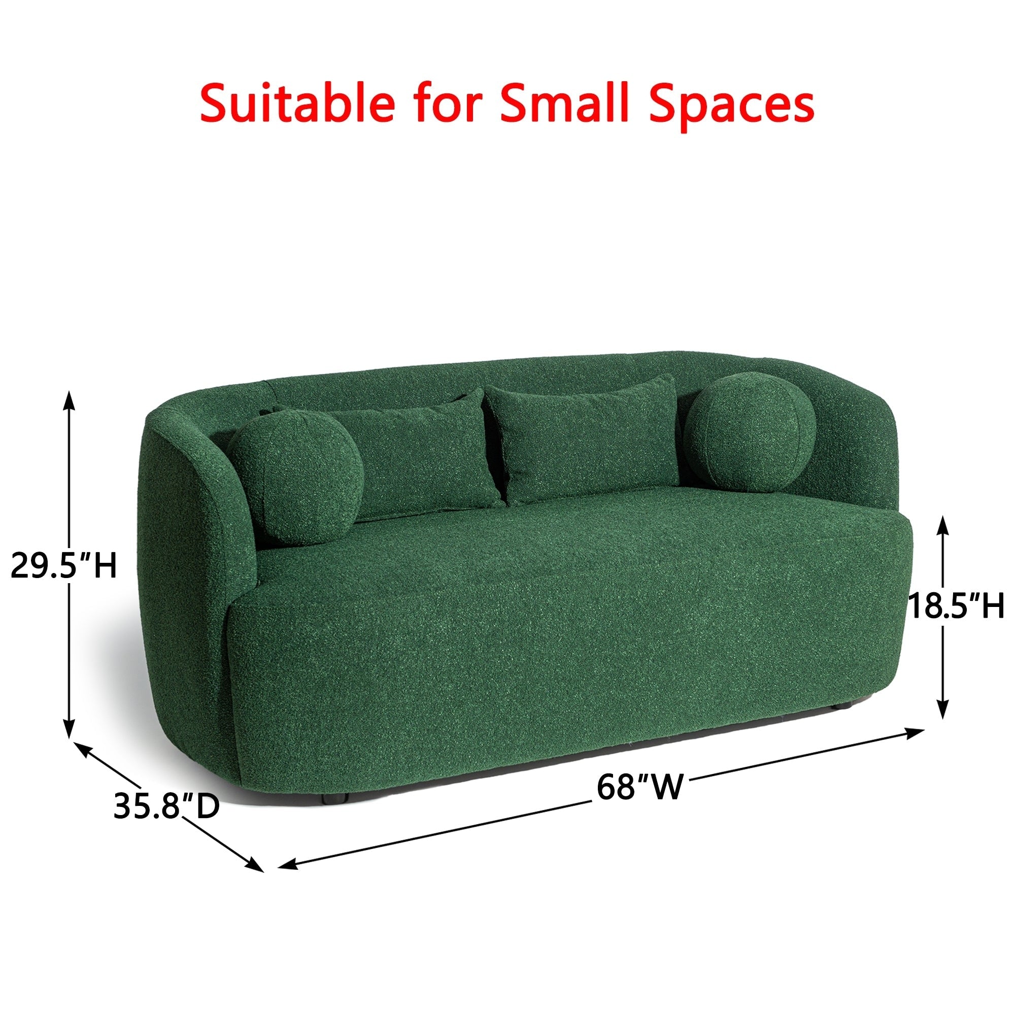 Causeuse 2 places rembourrée KINWELL Boucle avec oreillers