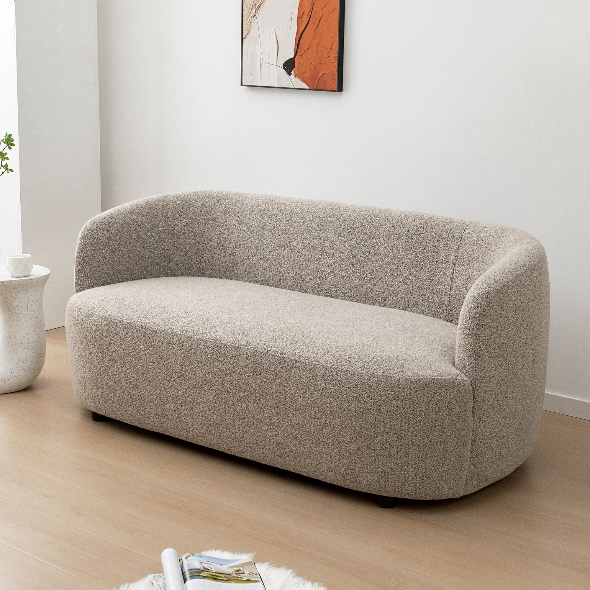 Causeuse 2 places rembourrée KINWELL Boucle avec oreillers