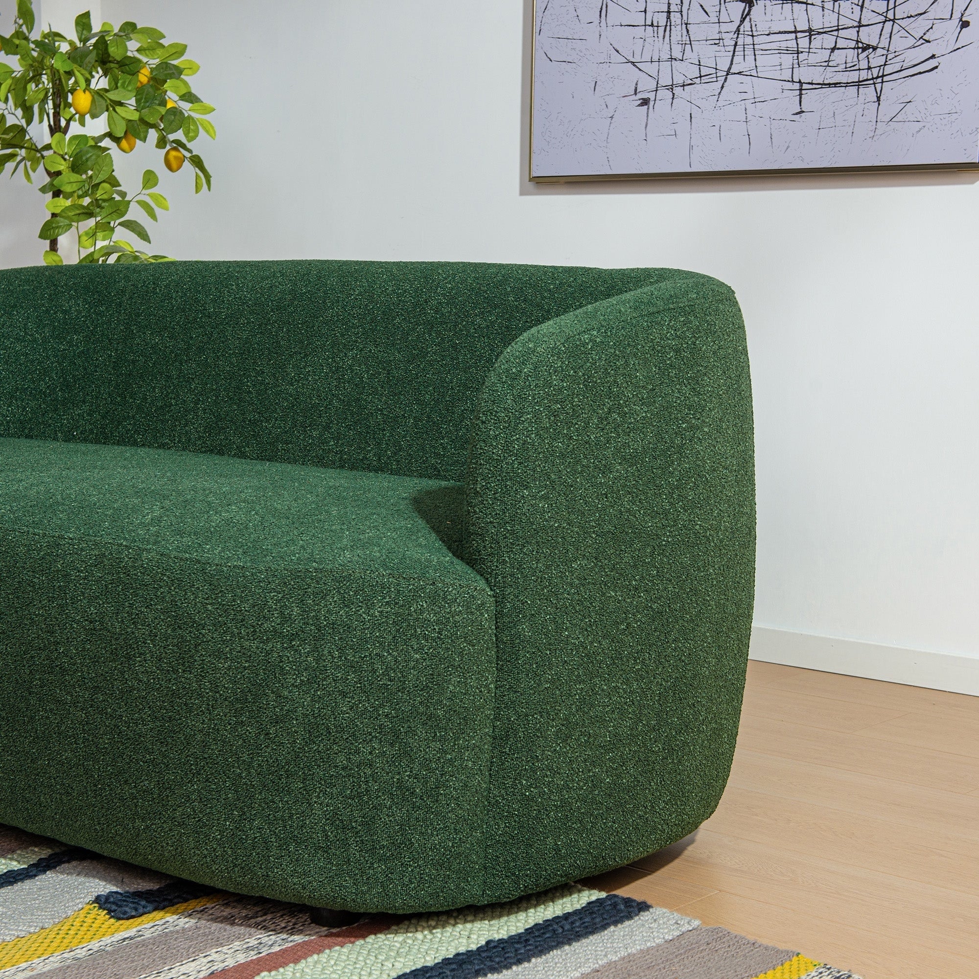 Causeuse 2 places rembourrée KINWELL Boucle avec oreillers