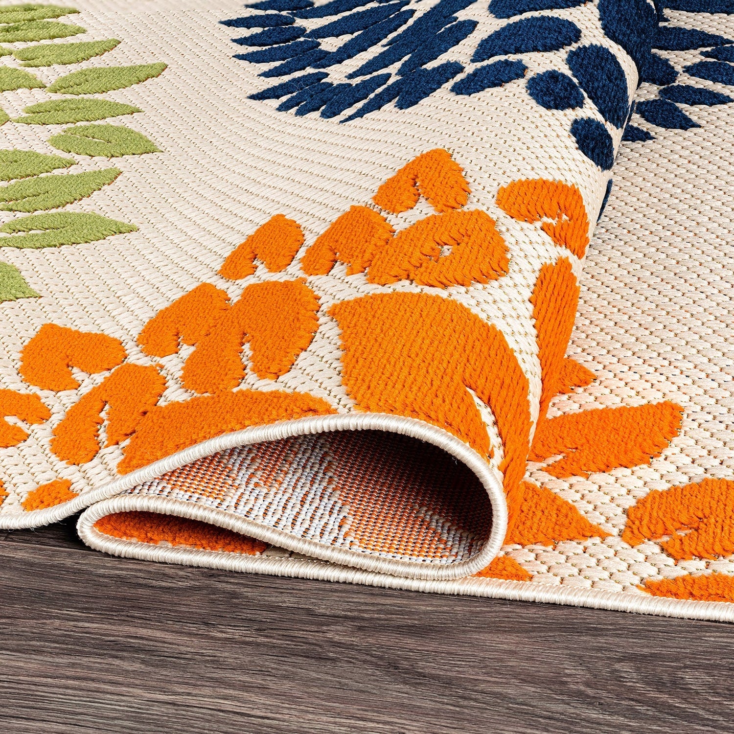 Tapis d'intérieur/extérieur Brescia Modern Floral Circles