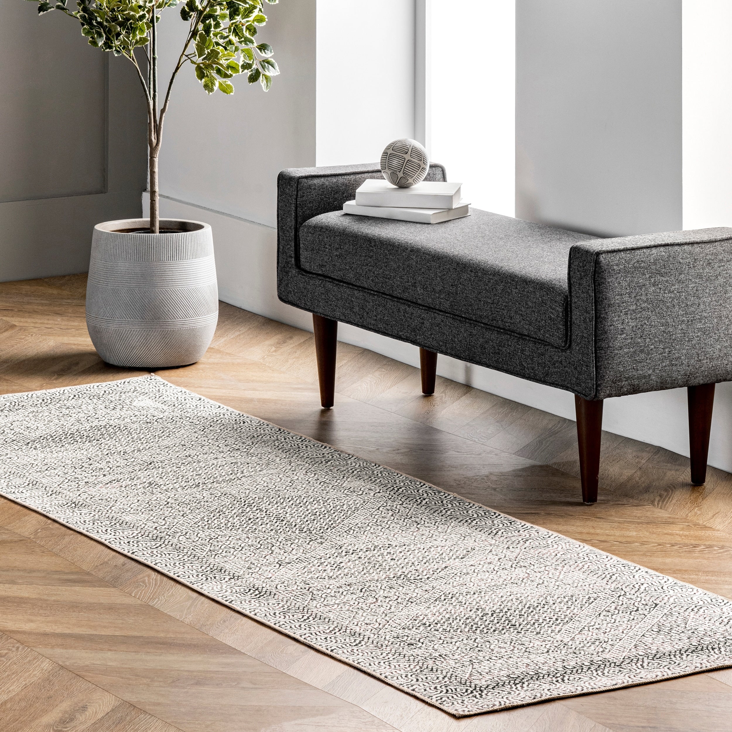 Tapis lavable en machine Nuloom Hart SpinClean Abstract Tribal