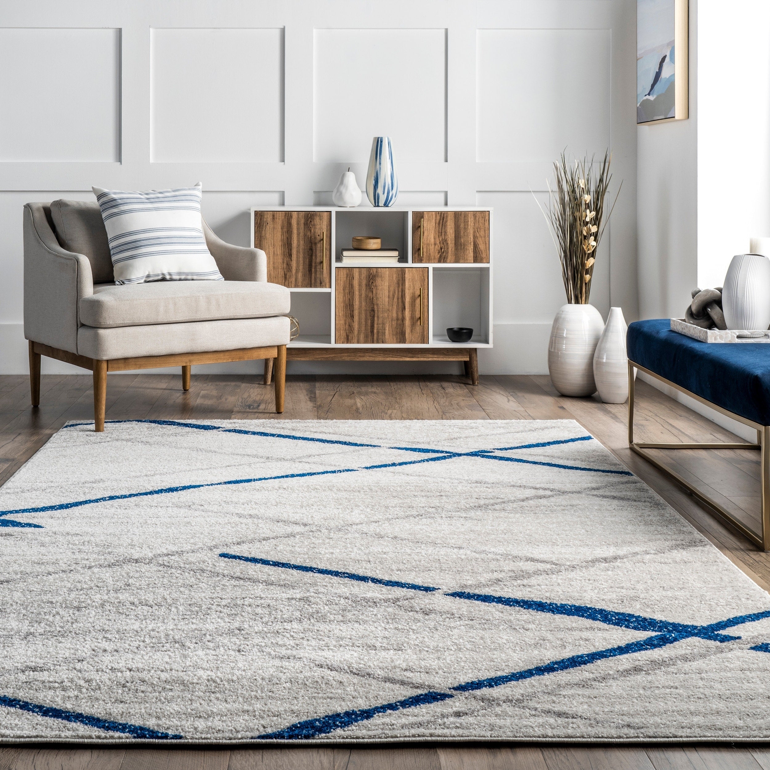 Tapis abstrait moderne Nuloom Skylar