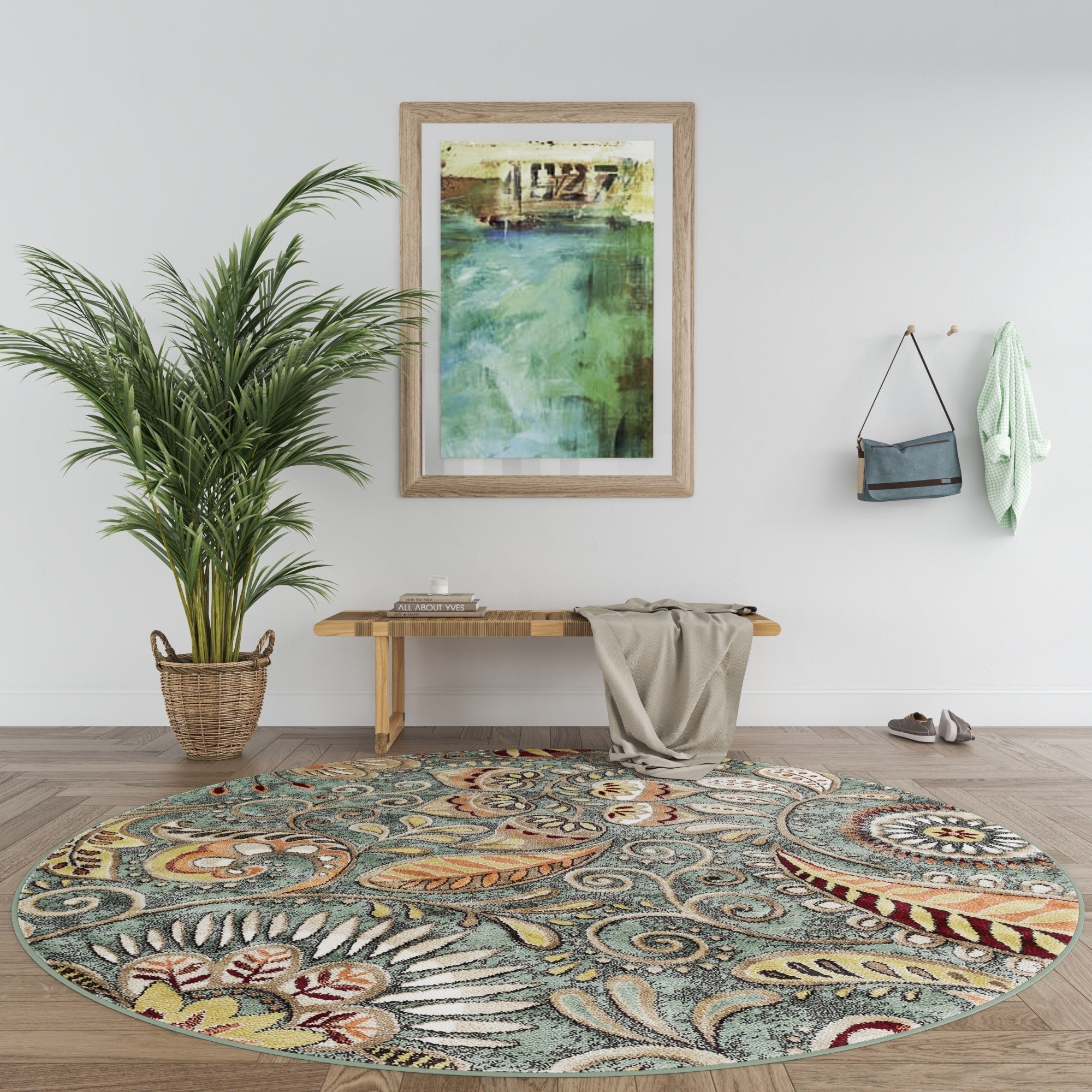 Tapis d'intérieur floral moderne Caprice du milieu du siècle
