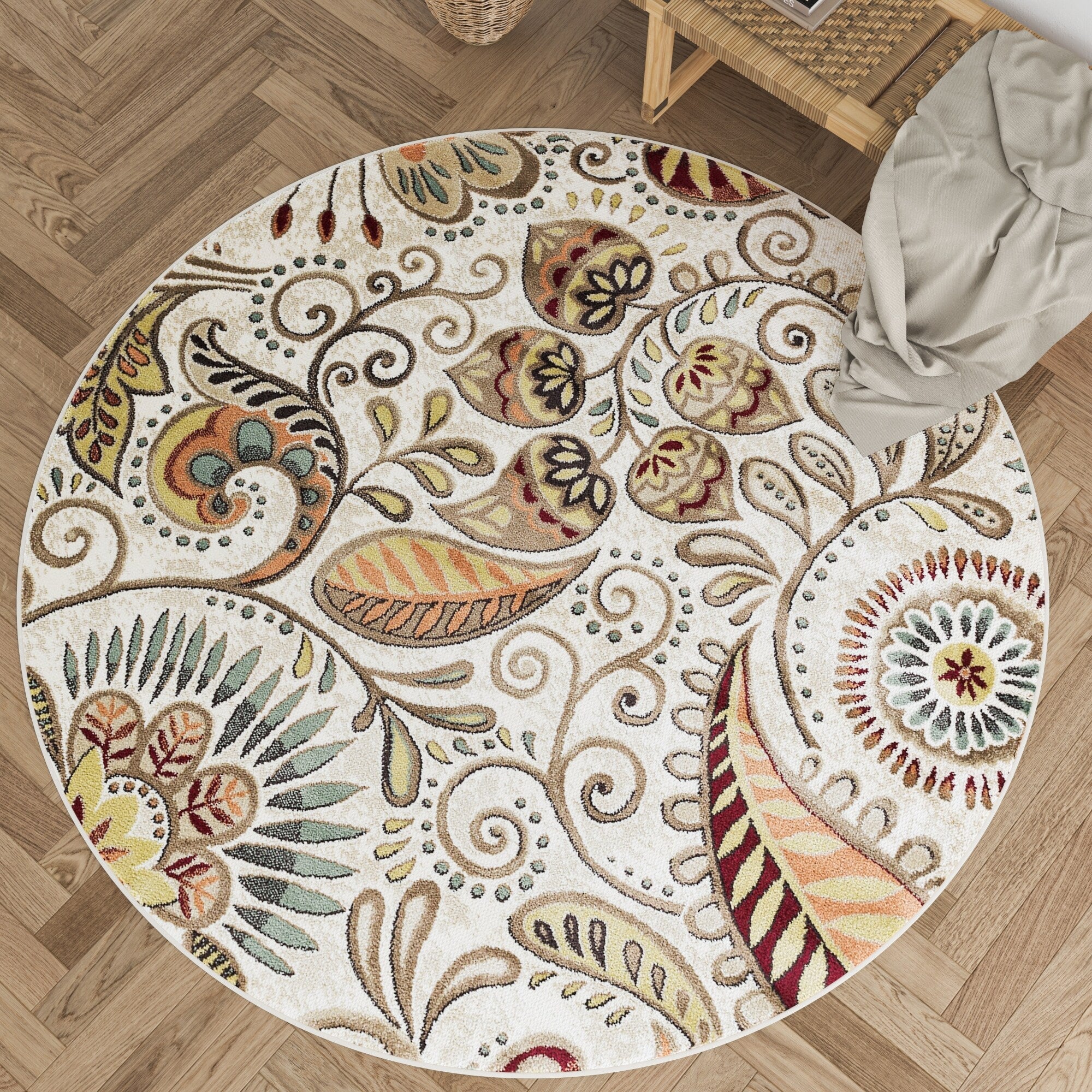 Tapis d'intérieur floral moderne Caprice du milieu du siècle