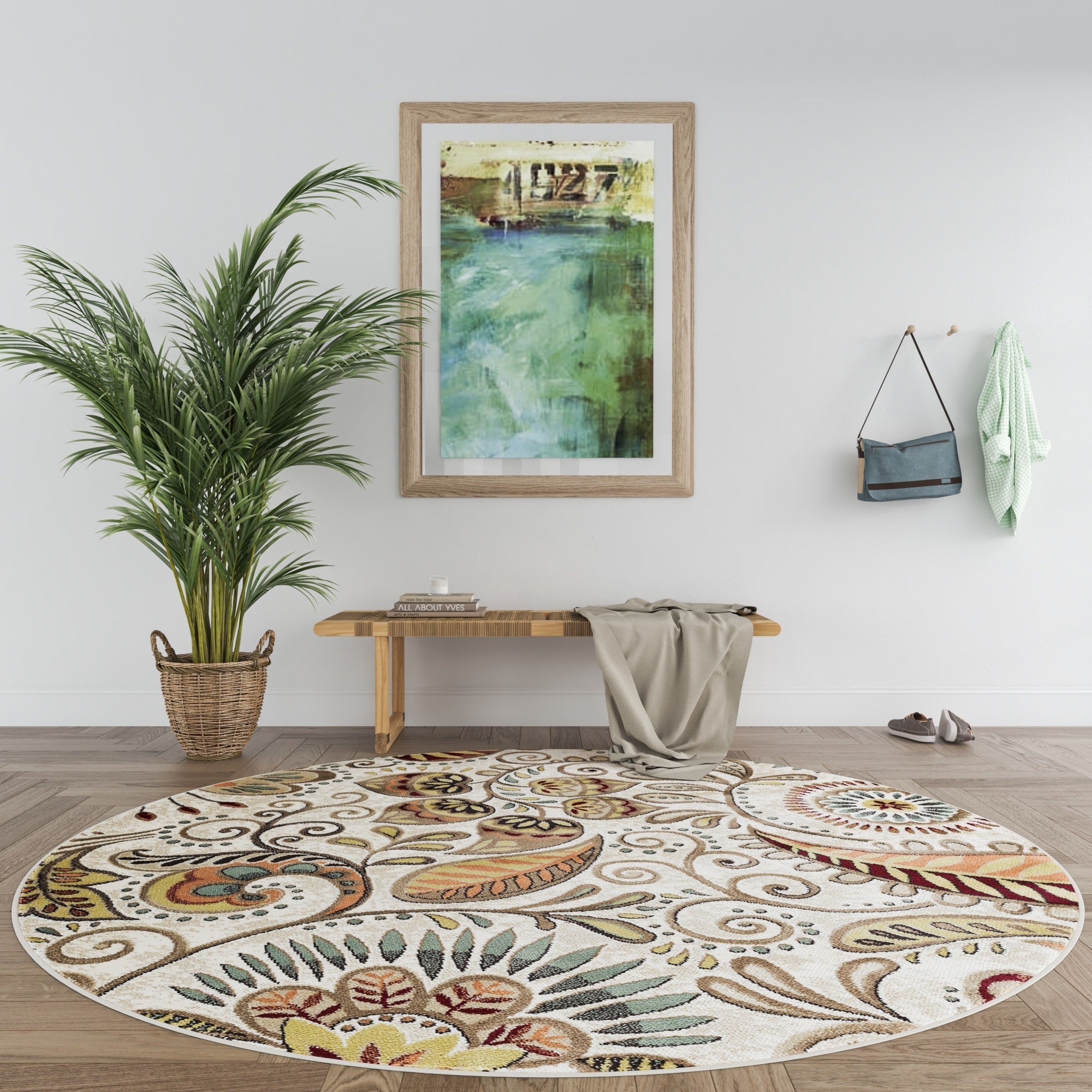 Tapis d'intérieur floral moderne Caprice du milieu du siècle