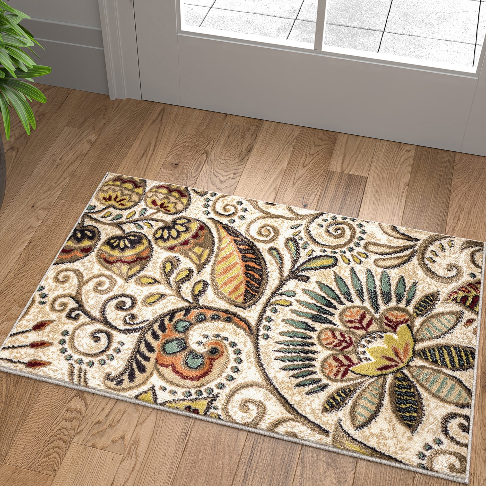 Tapis d'intérieur floral moderne Caprice du milieu du siècle