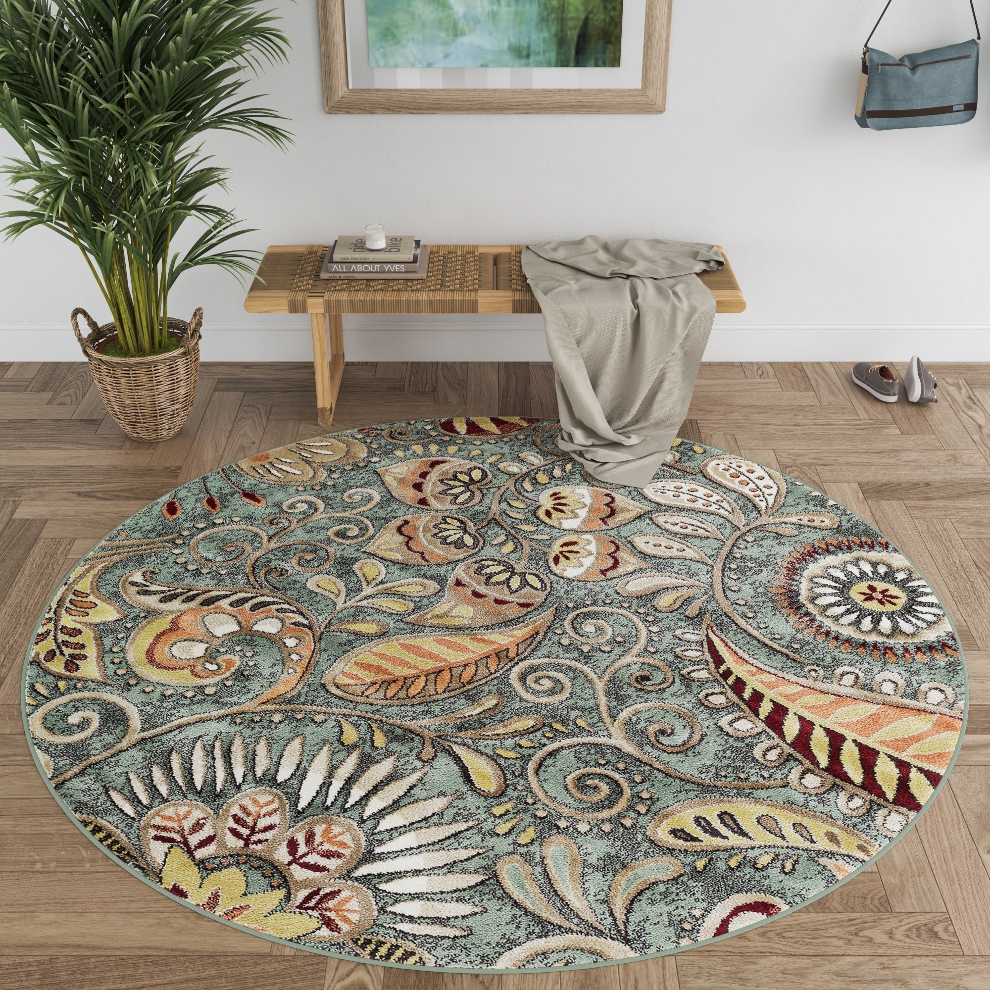 Tapis d'intérieur floral moderne Caprice du milieu du siècle