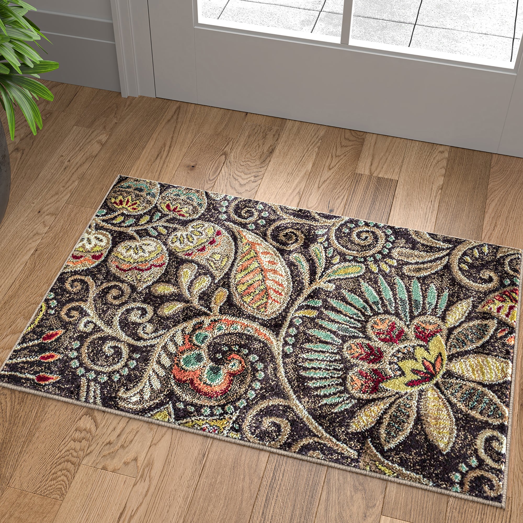 Tapis d'intérieur floral moderne Caprice du milieu du siècle