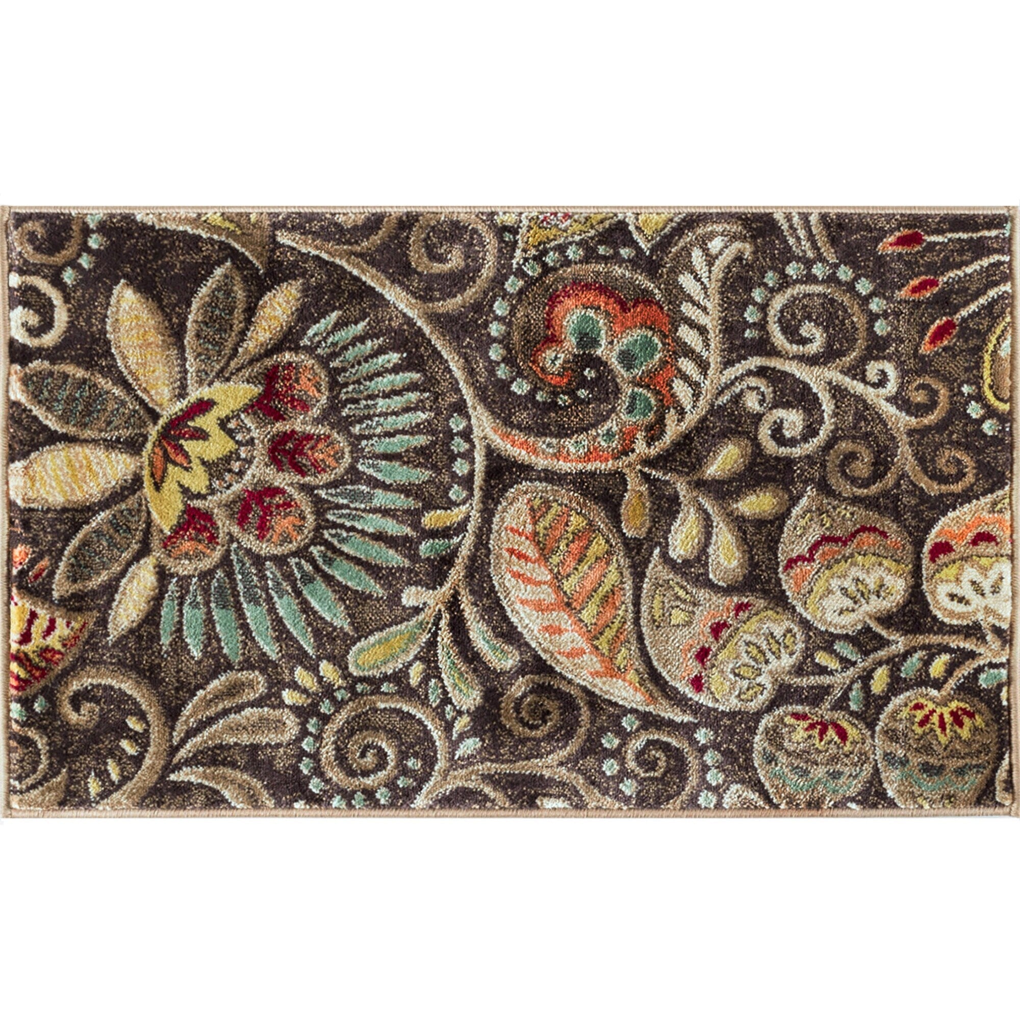 Tapis d'intérieur floral moderne Caprice du milieu du siècle