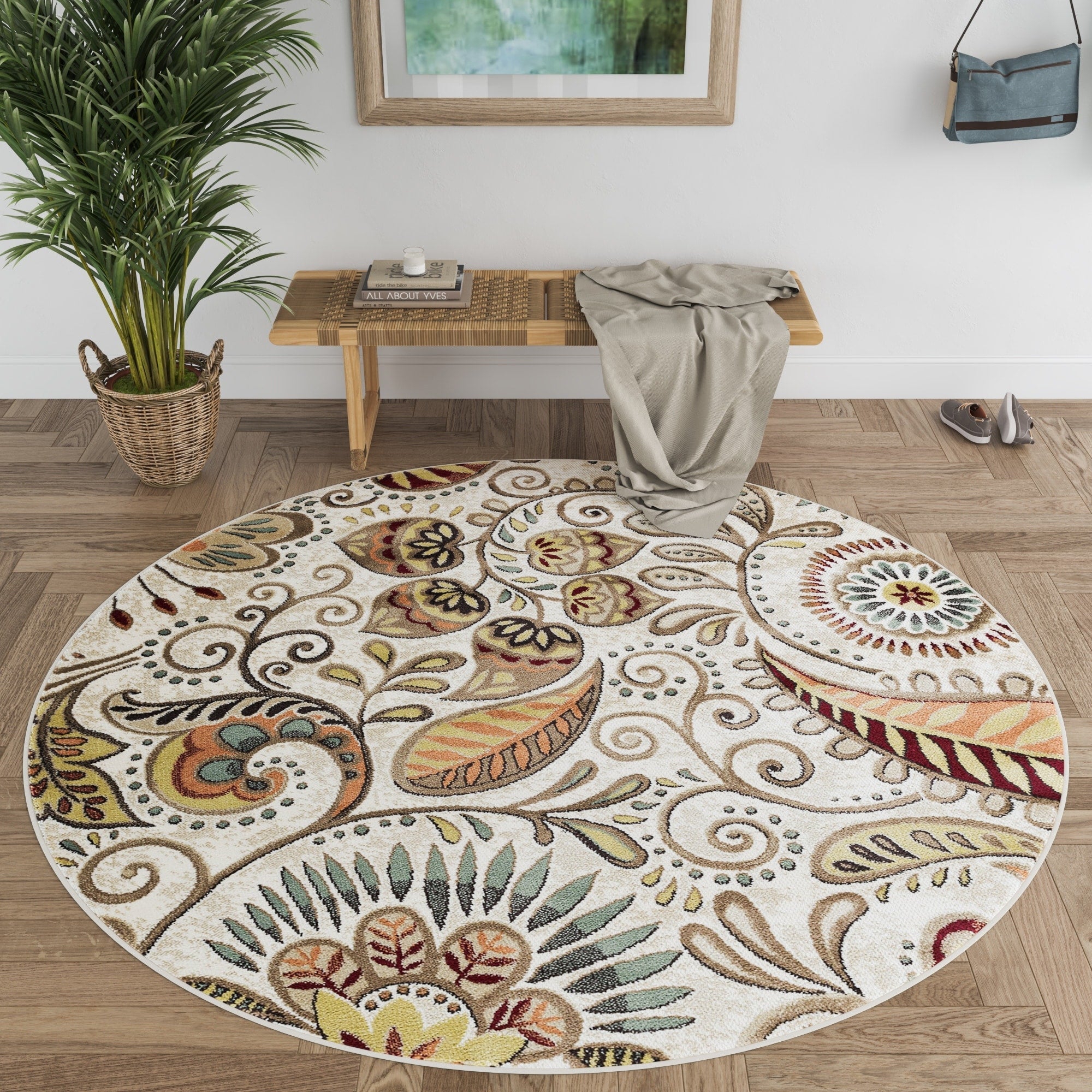 Tapis d'intérieur floral moderne Caprice du milieu du siècle