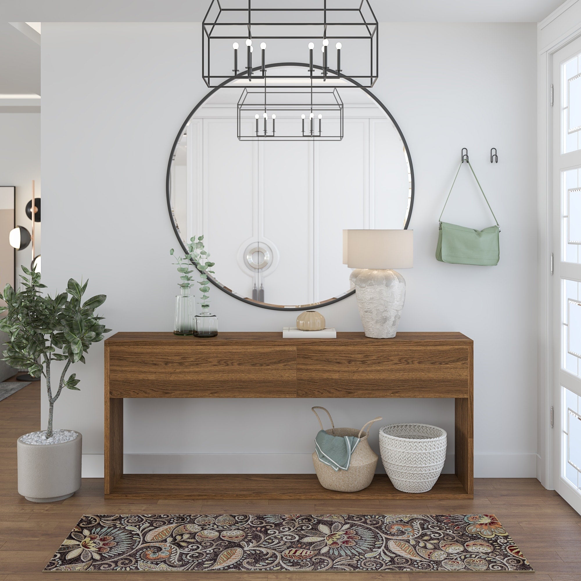 Tapis d'intérieur floral moderne Caprice du milieu du siècle