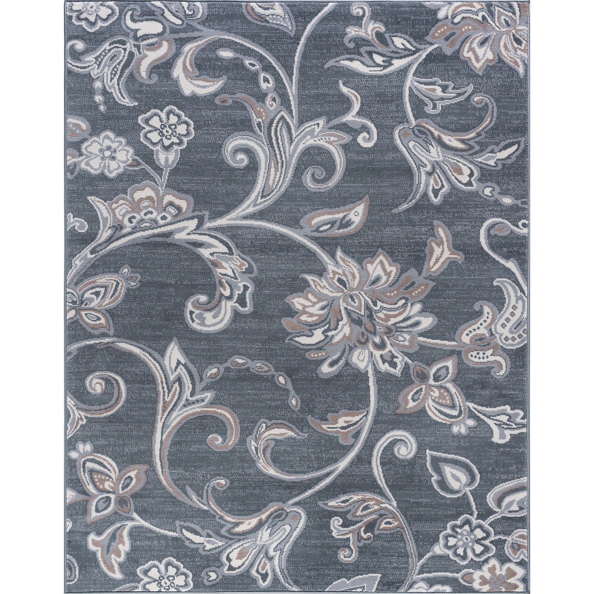 Tapis d'intérieur transitionnel à motifs floraux et botaniques Carrington