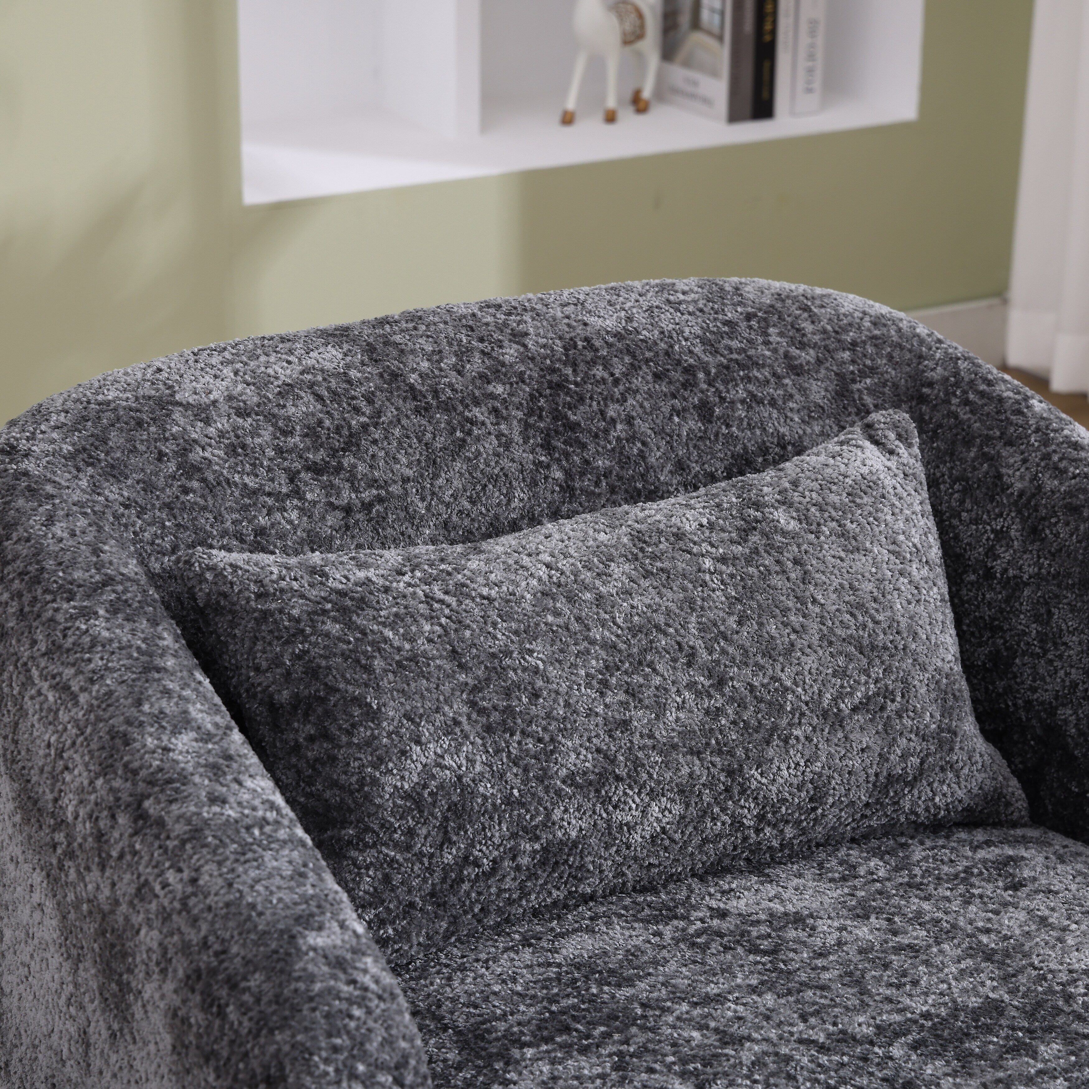 Fauteuil pivotant en chenille, canapé d'appoint confortable à 360 degrés pour salon, chambre et bureau avec coussin amovible