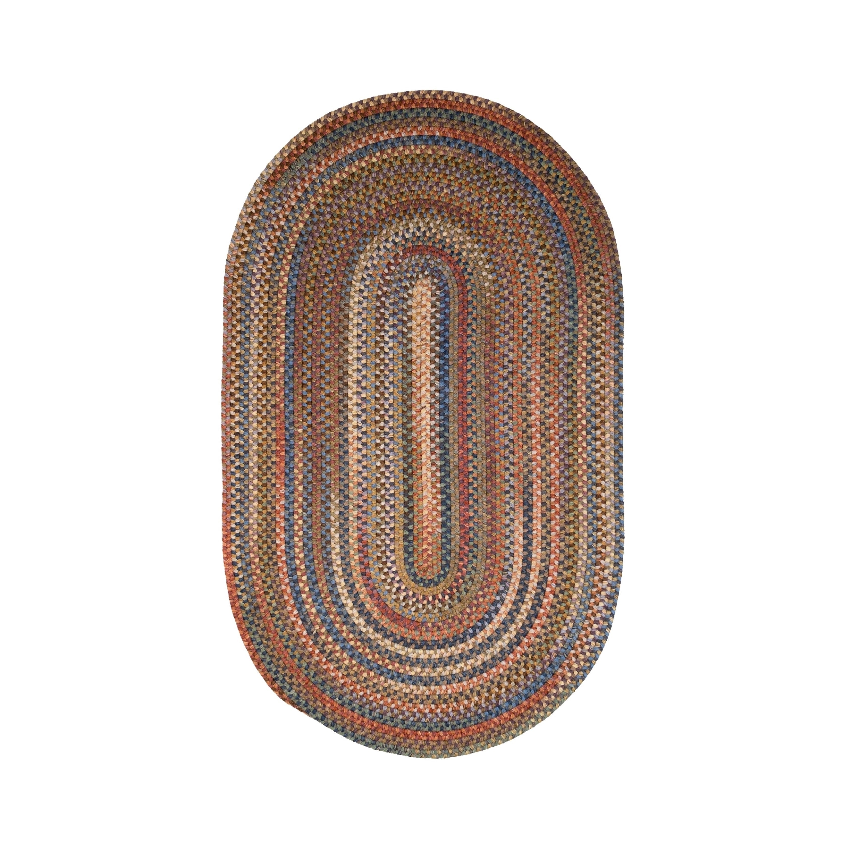 Tapis en laine multicolore tressée de la Nouvelle-Angleterre de Colonial Mills