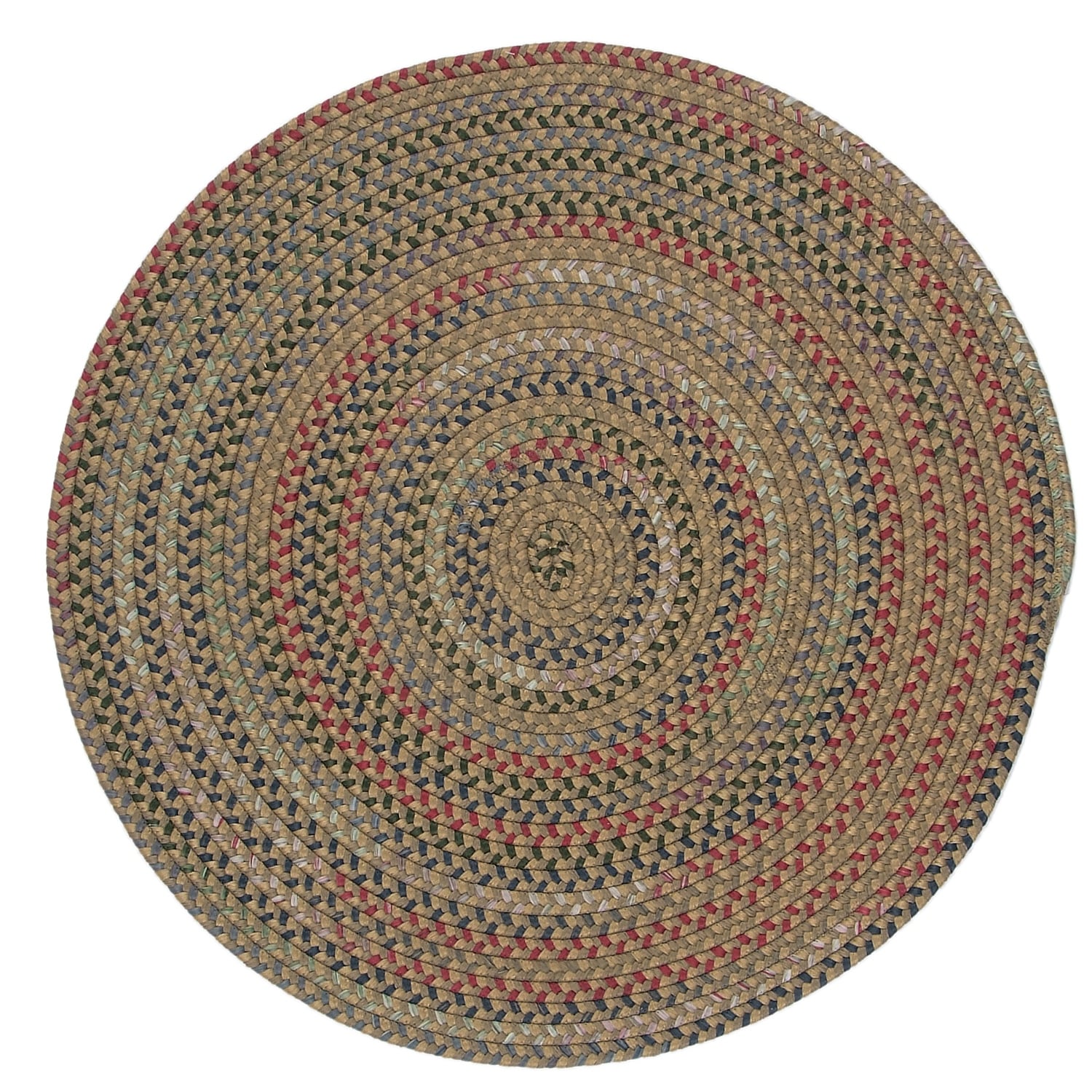 Tapis rond tressé multicolore style ferme rustique Colonial Mills Wayland
