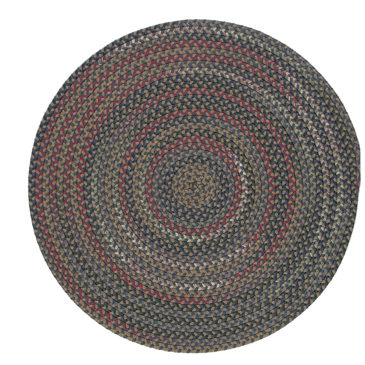 Tapis rond tressé multicolore style ferme rustique Colonial Mills Wayland