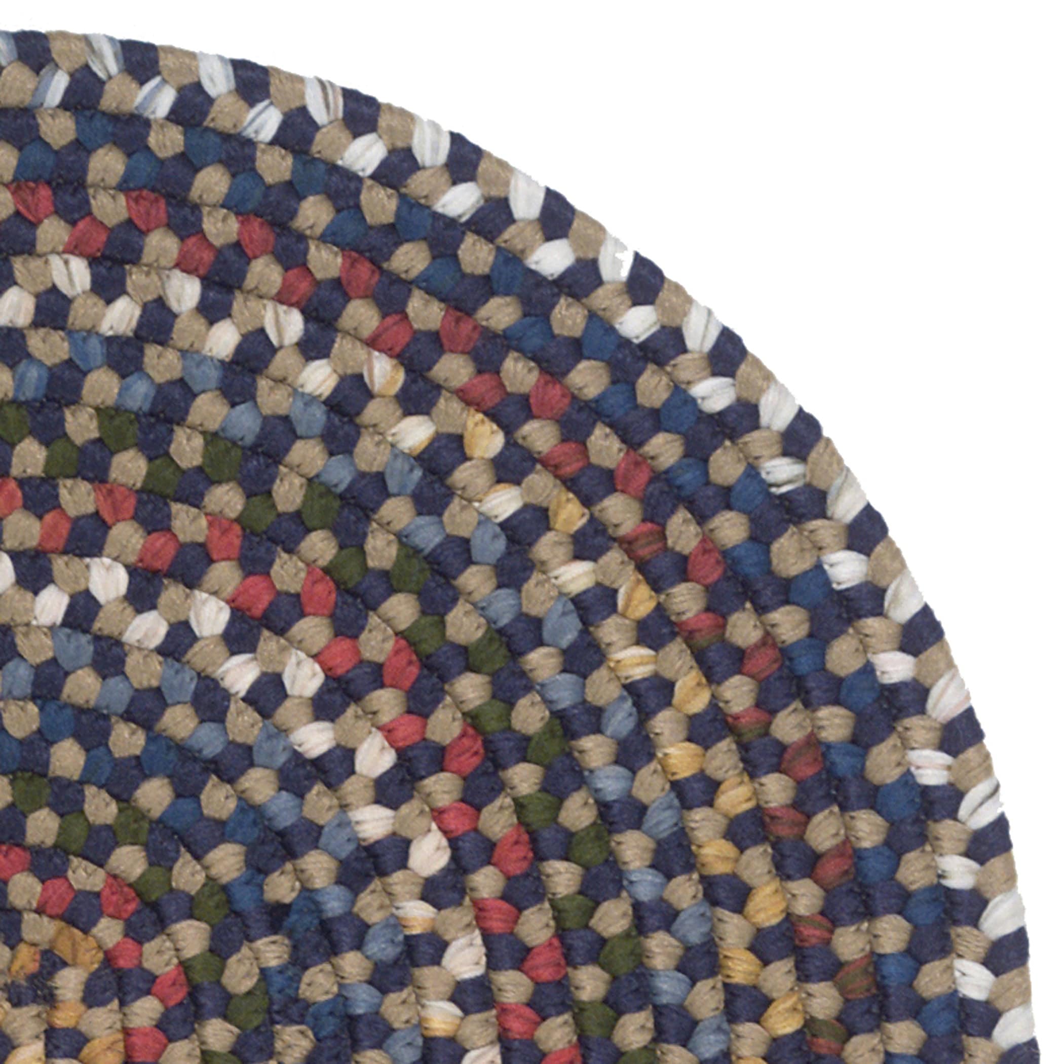 Tapis rond tressé multicolore style ferme rustique Colonial Mills Wayland