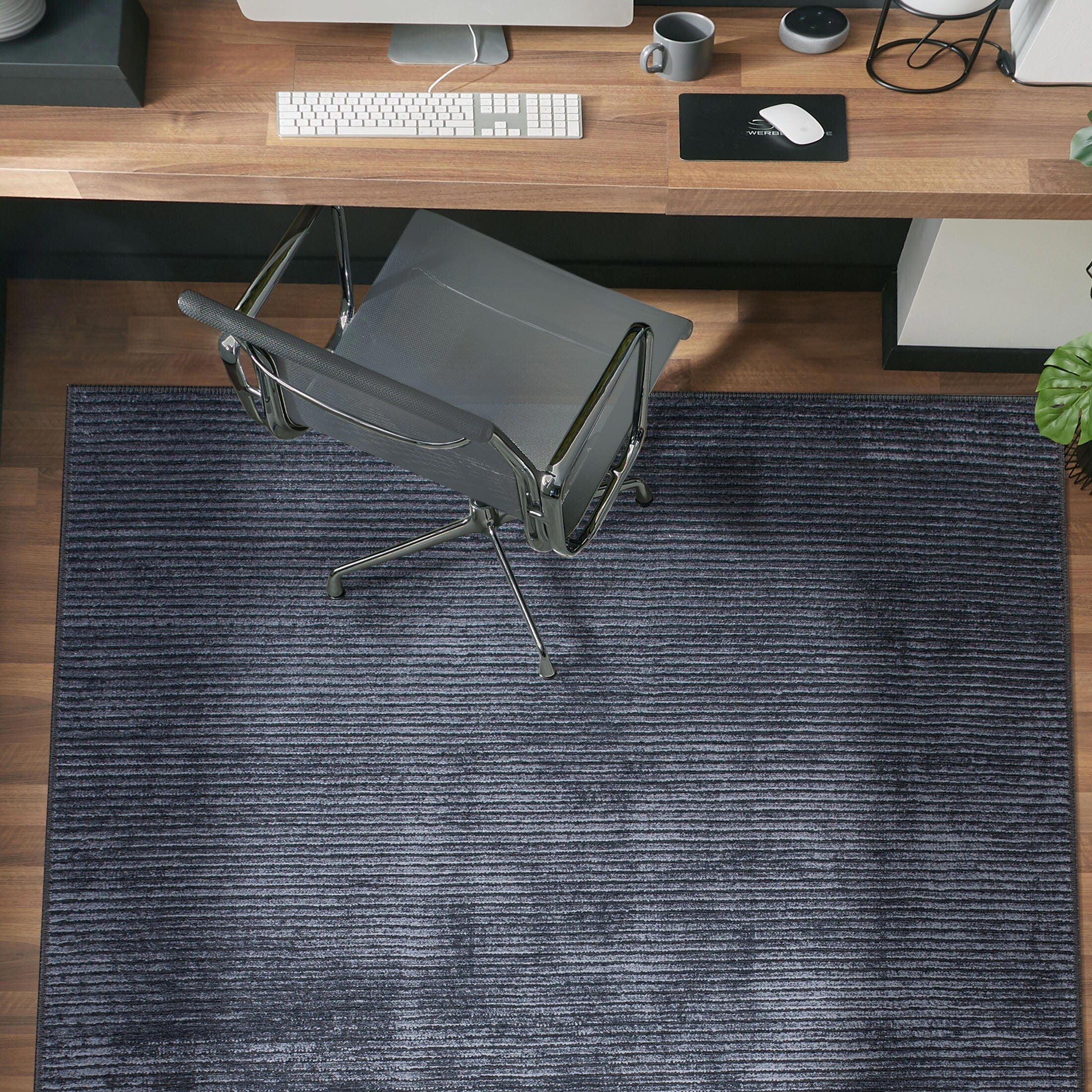 Tapis contemporain à rayures vieillies lavable en machine