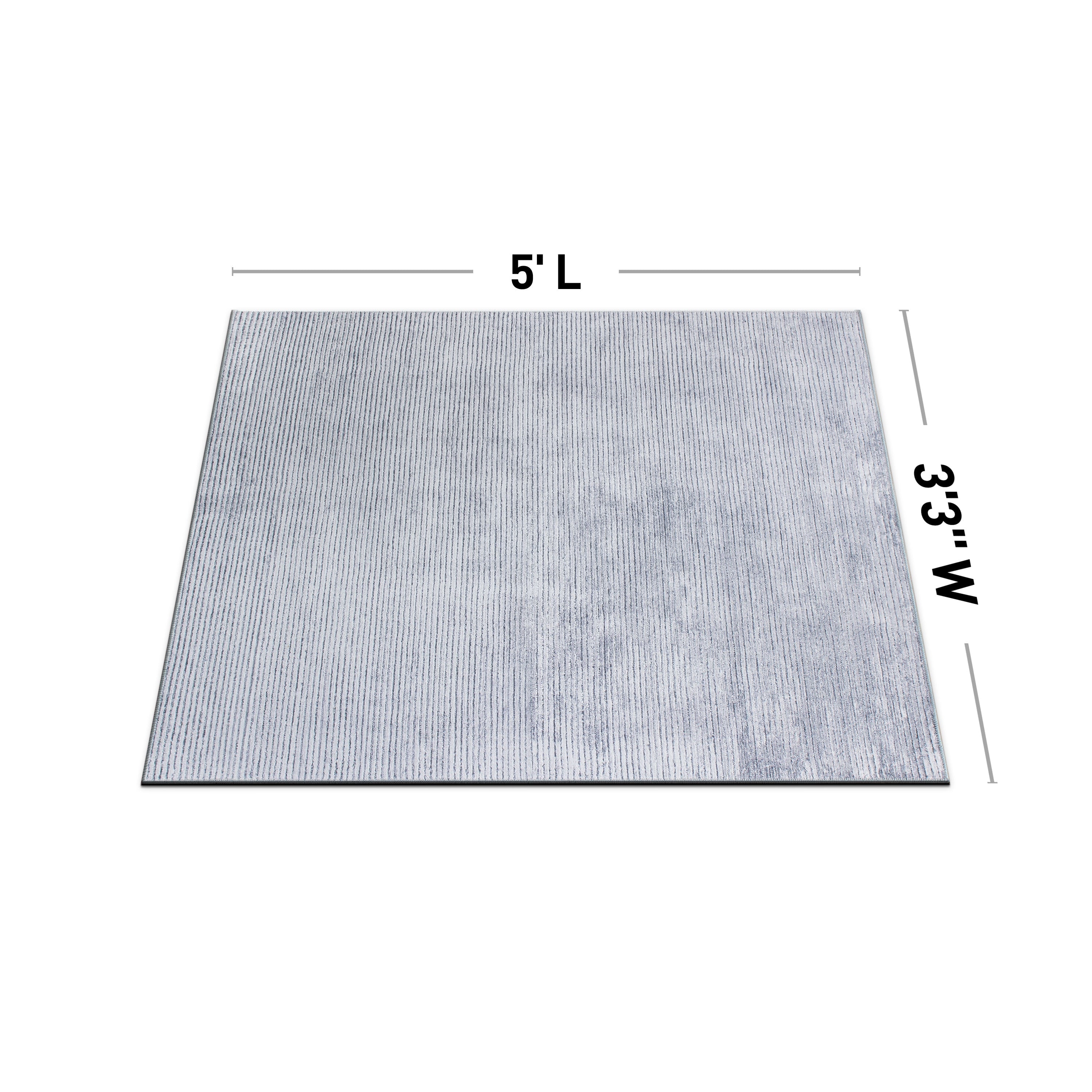 Tapis contemporain à rayures vieillies lavable en machine