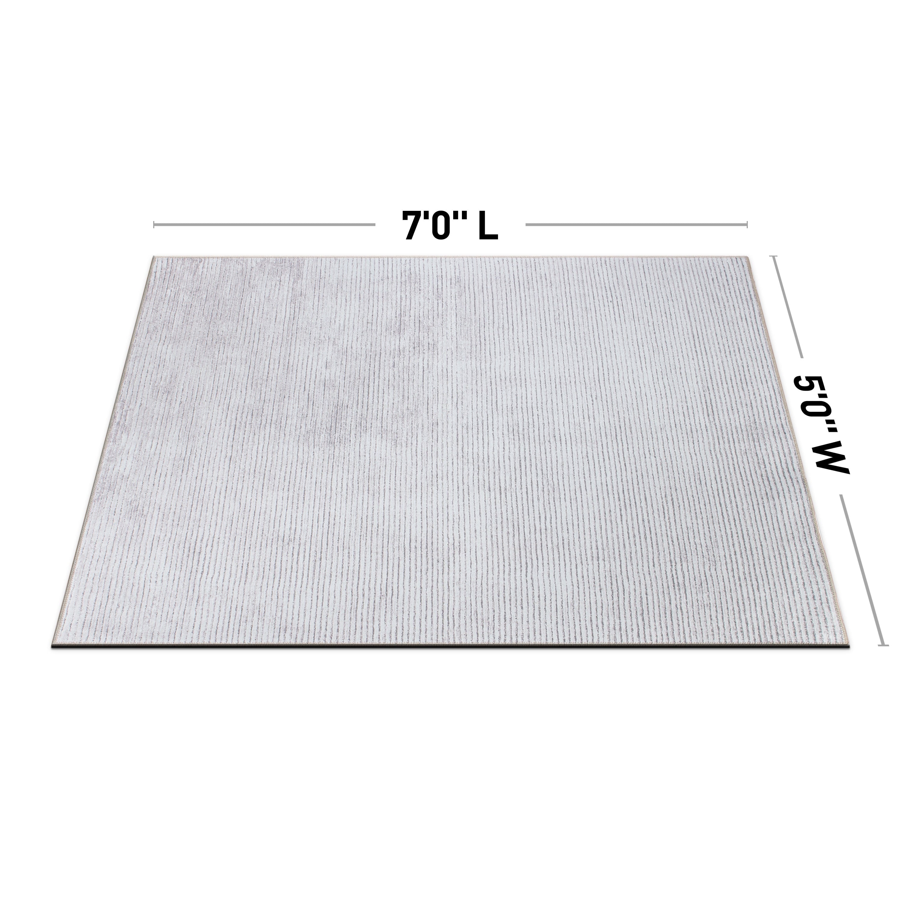 Tapis contemporain à rayures vieillies lavable en machine